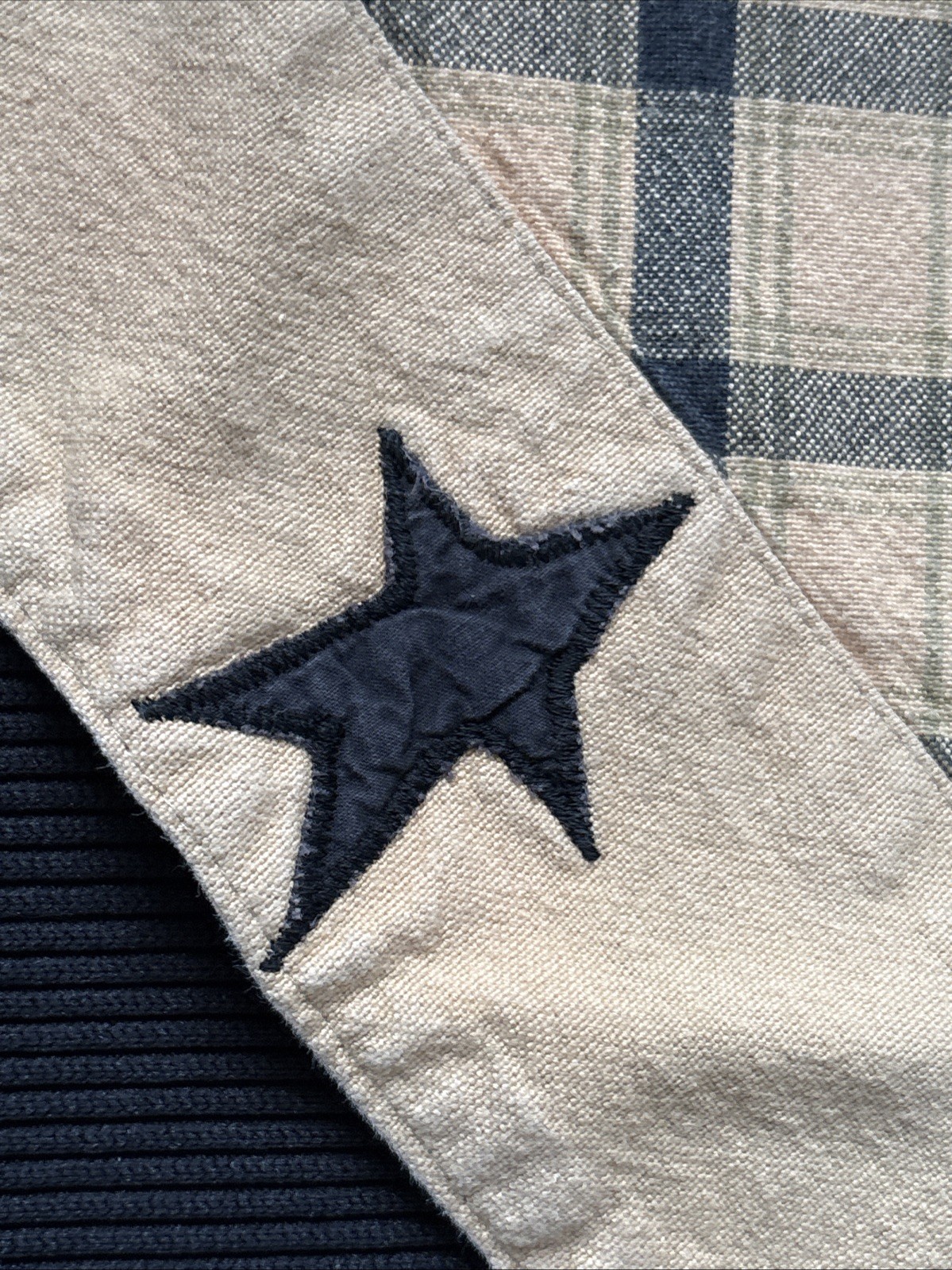 2 VHC Stratton Primitive Star Layered Valances Window Farmhouse 32 X 33