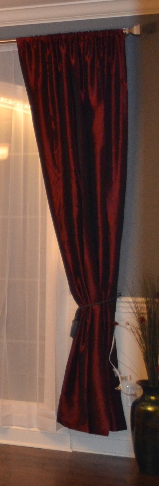 Peri Homeworks Collection Cortinia-Burgundy Satin Finish-54″x94″ Set of 2 Panels