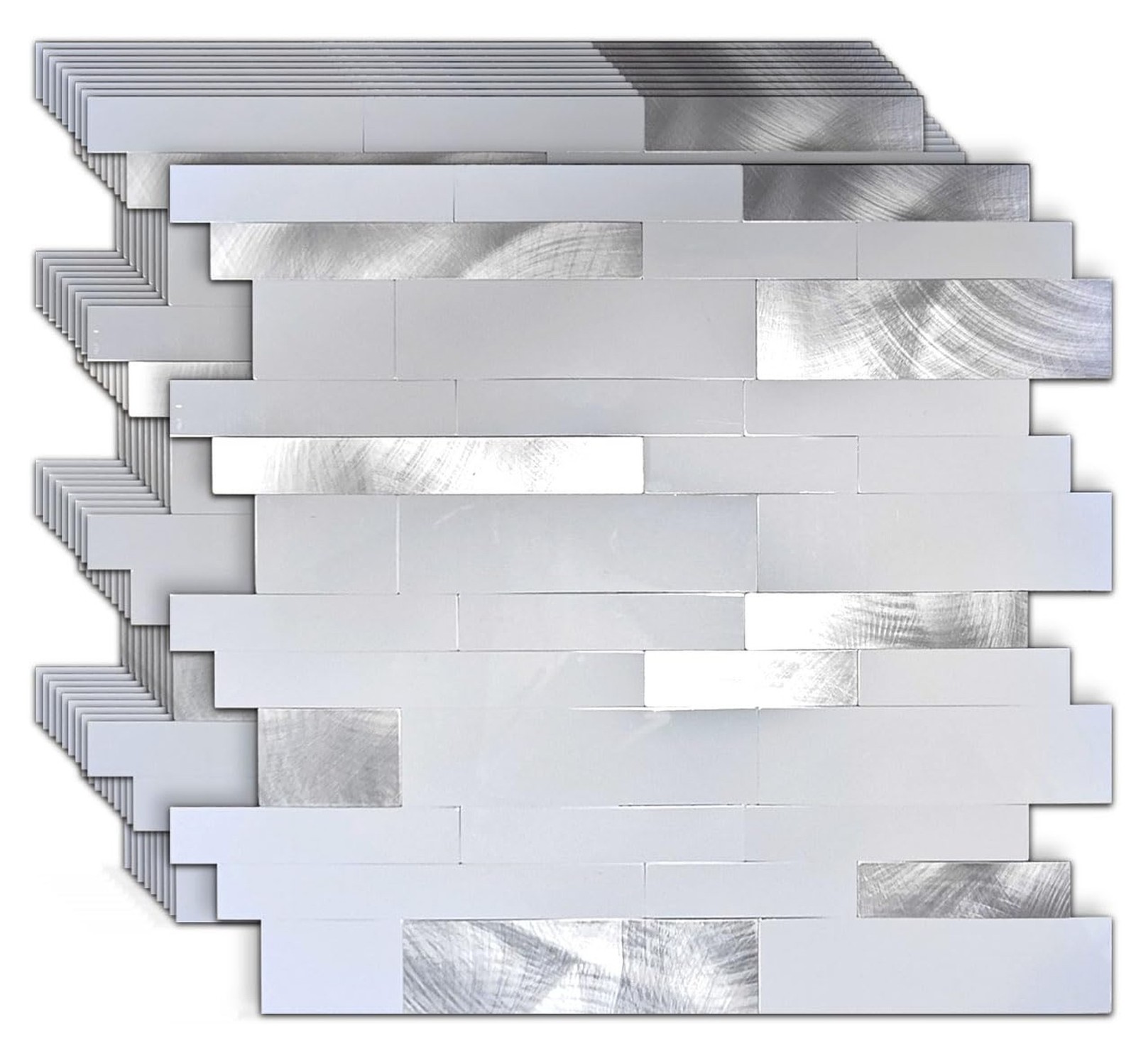 Mosaic Wall Stickers, Peel and Stick, Self-Adhesive, Waterproof, Aluminum Com…