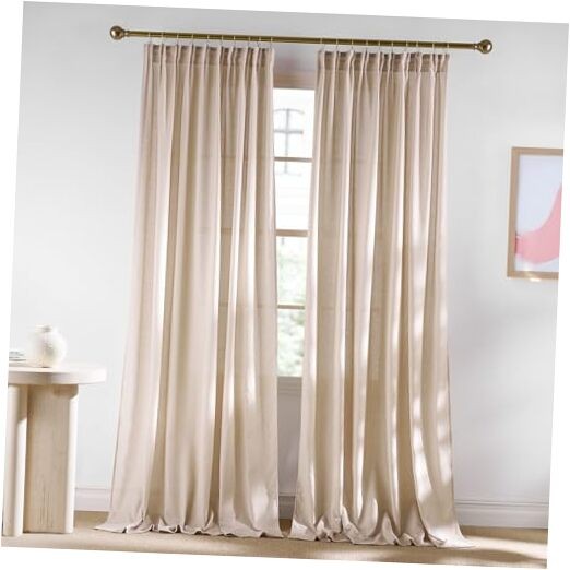 Semi Sheer Light Filtering 108 inches Long 52″W x 108″L (Pack of 2) Angora