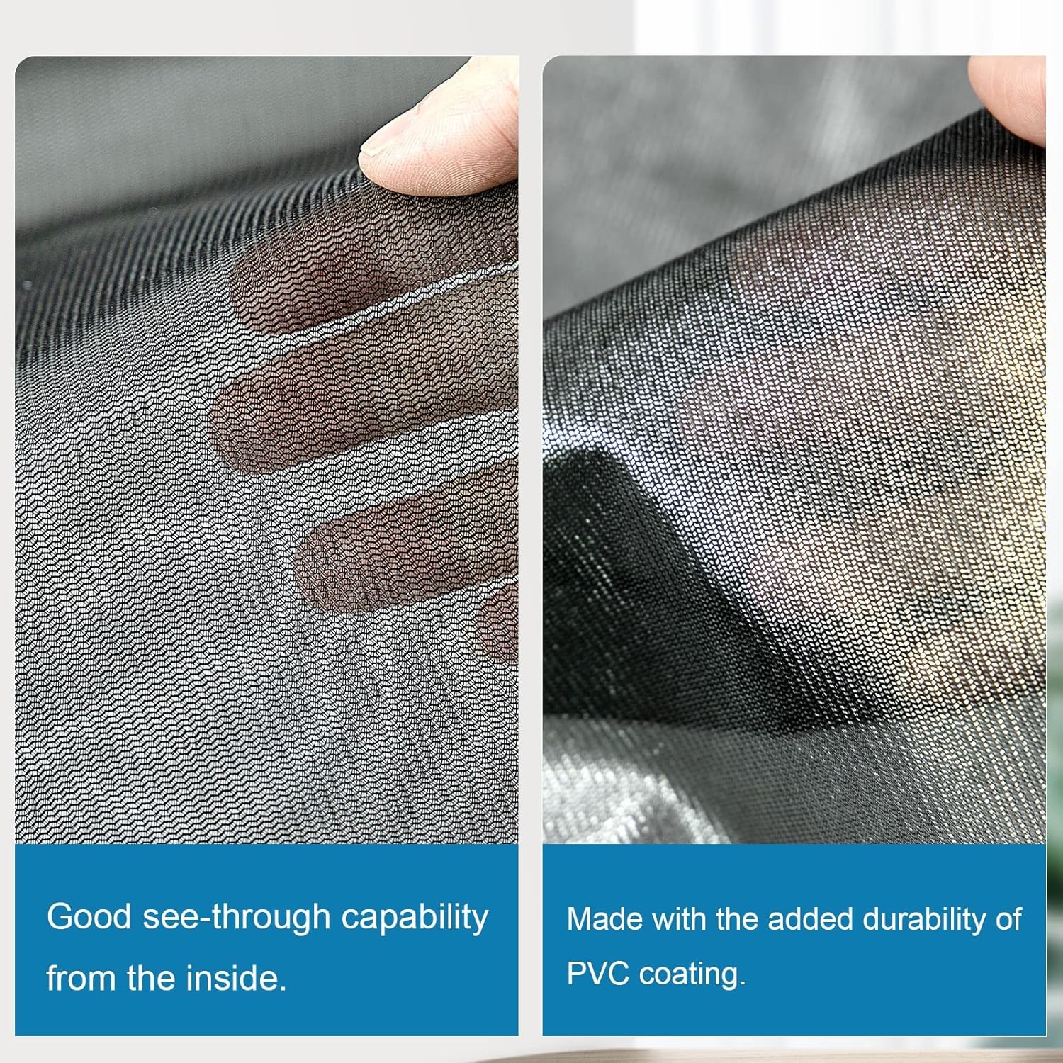 Solar Window Screen Mesh, Anti-UV Solar Screen Fabric Replacement 53″ x 72″, Adj