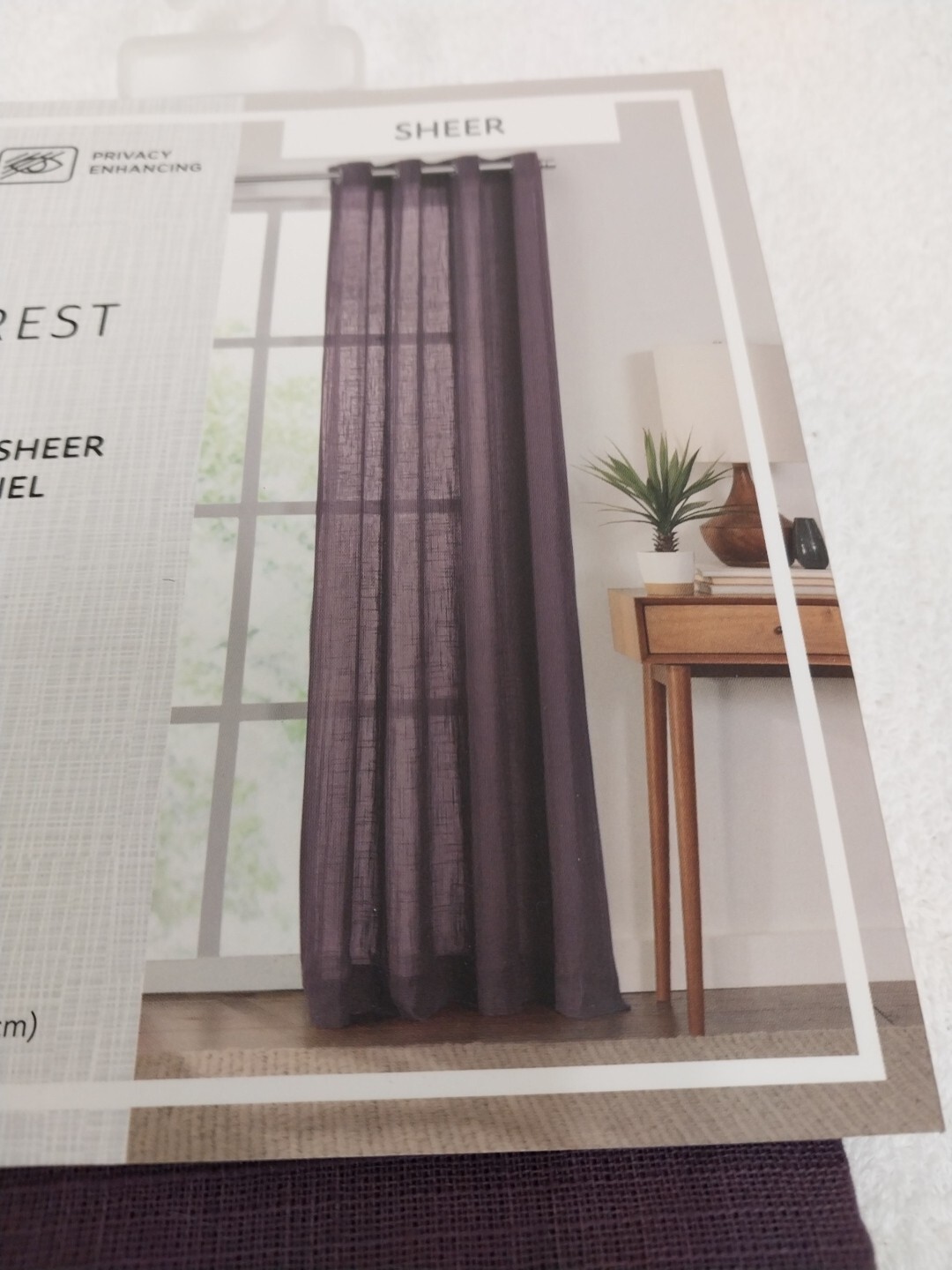 Fieldcrest Arden Cotton Sheer Grommet Panel Curtain Medium Purple 50in x 63in
