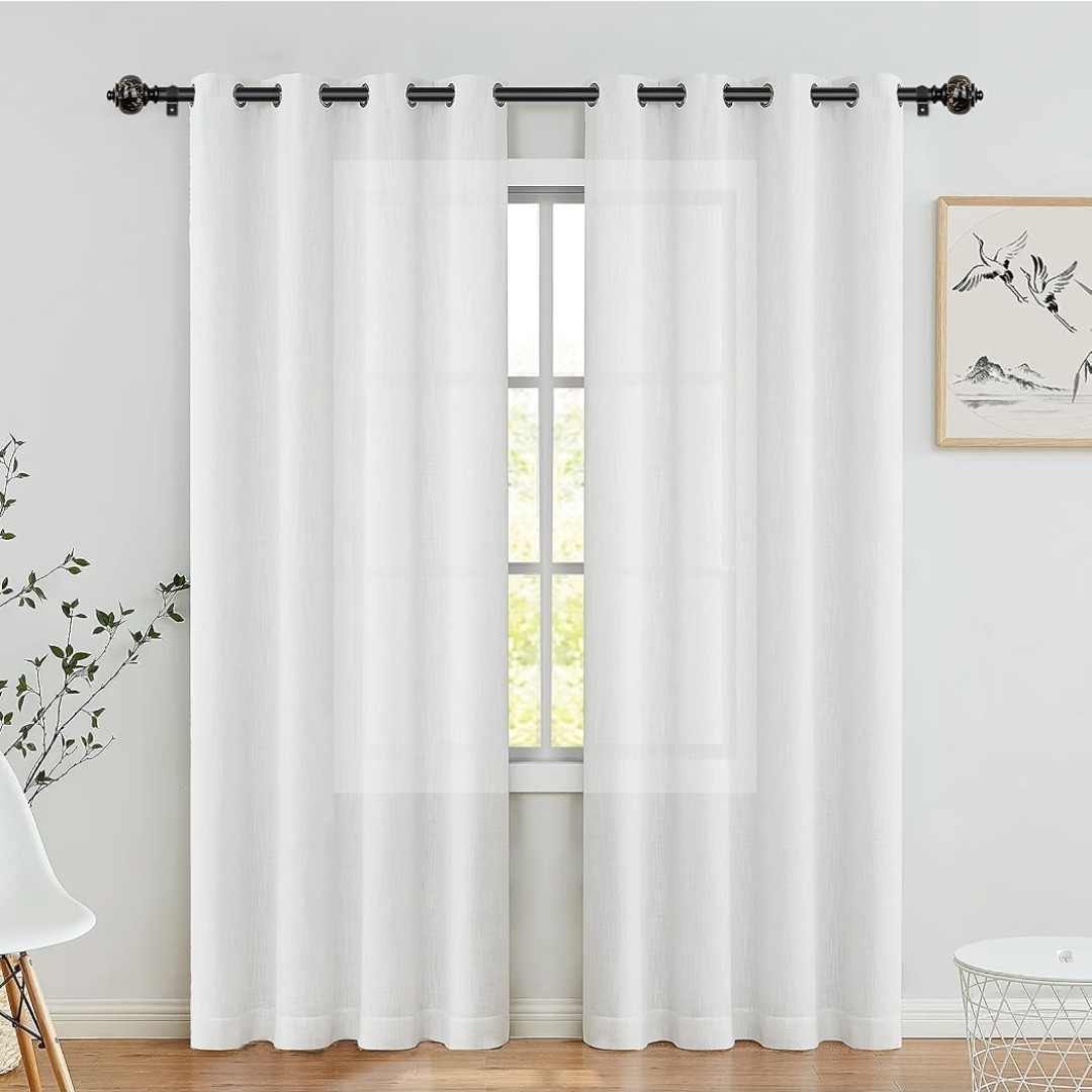KAMANINA 1 Inch Curtain Rods for Windows 72 to 144 Inches (6-12ft) Bronze Heavy