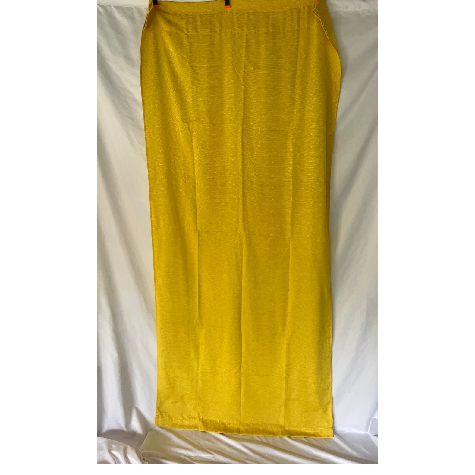 Set of 6 Mustard Yellow Ribbed Curtain Panels 55% Poly 45% Cotton 83 Inches