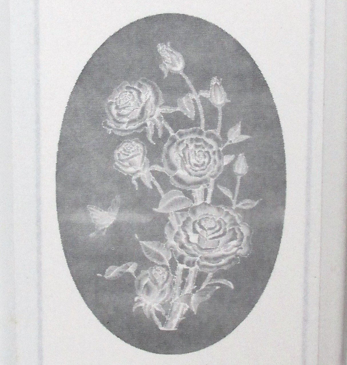 Reverse ROSE Static Cling Window Film Oval Vinyl Decal Reusable 21×33″