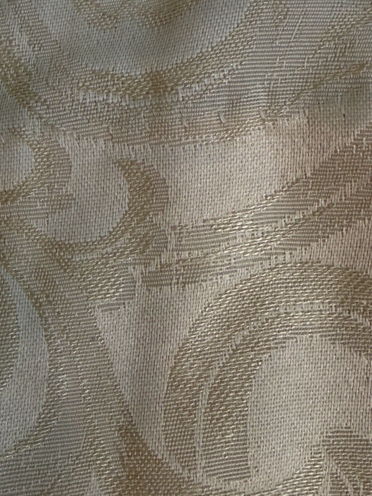 2 Burlington Drapery Panels Lined Cream Filigree Rayon Blend Triple Pleat 83X49″