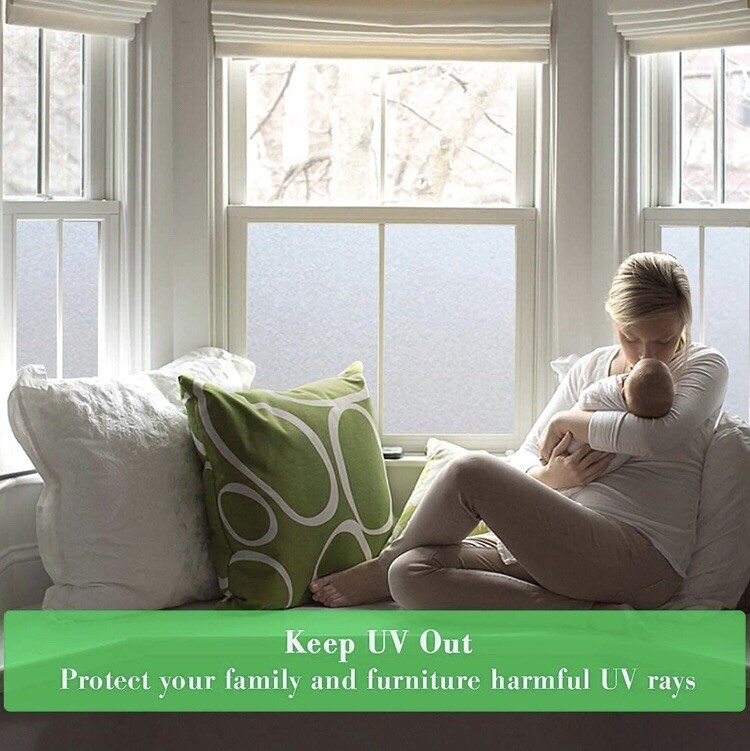 Privacy Window Film Non-Adhesive Frosted Decorative Glass Film Static Cling