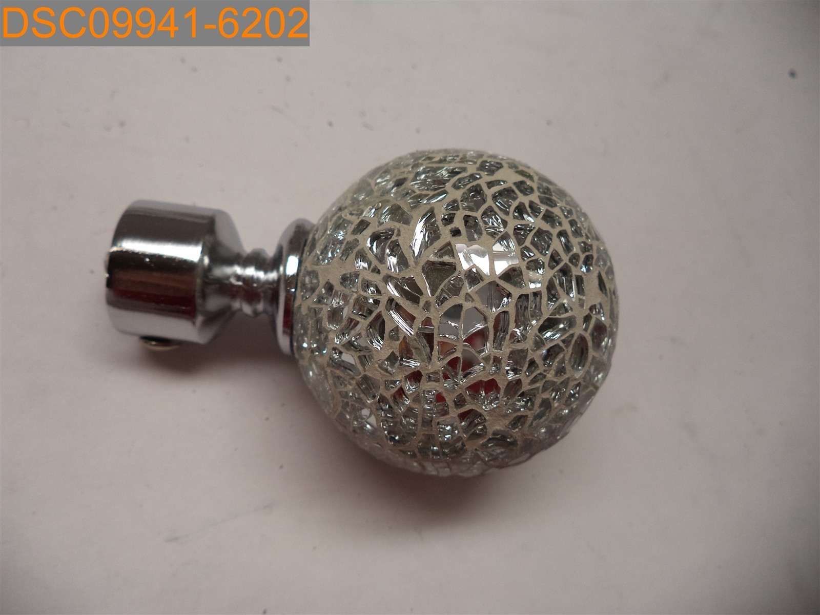 2-Pack Adj. Decorative Curtain Rods 28″-48″ Chrome Finish Mosaic Glass Ball