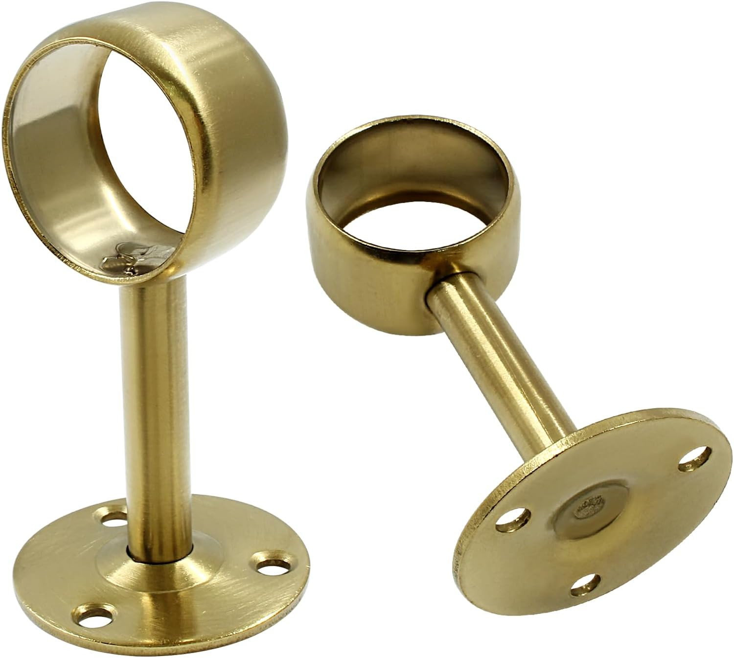 Biaungdo 1-1/4 Inch Ceiling-Mount Curtain Rod Brackets – Stainless Steel, Gold,