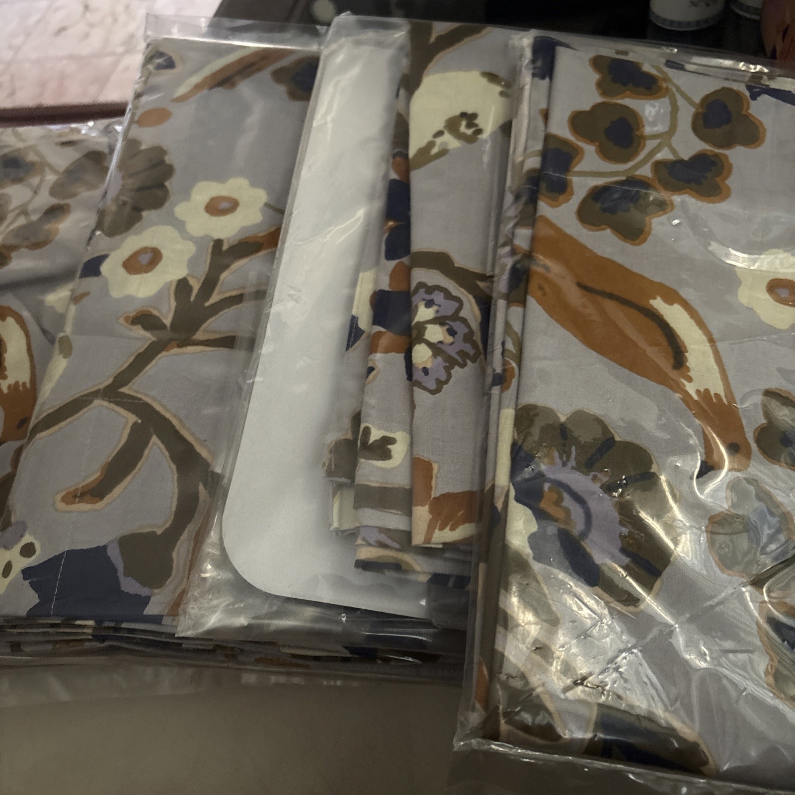 Anthropologie Lave Lavander Floral Curtain Panels 50×63 stunning 4 panels