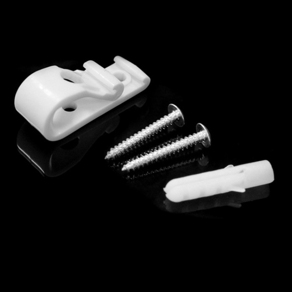 2 Set White Child Safety Hooks for Curtains Reusable Plastic Cord Chain Clips