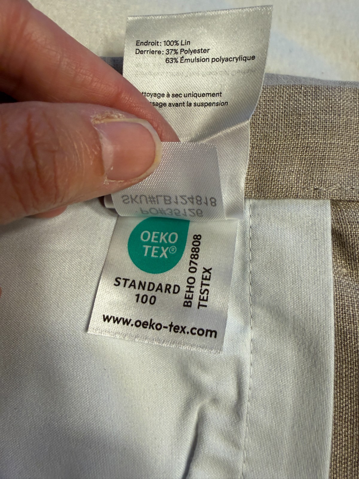Quince European Linen True Blackout Curtain 48×84 Taupe NWT Single Panel