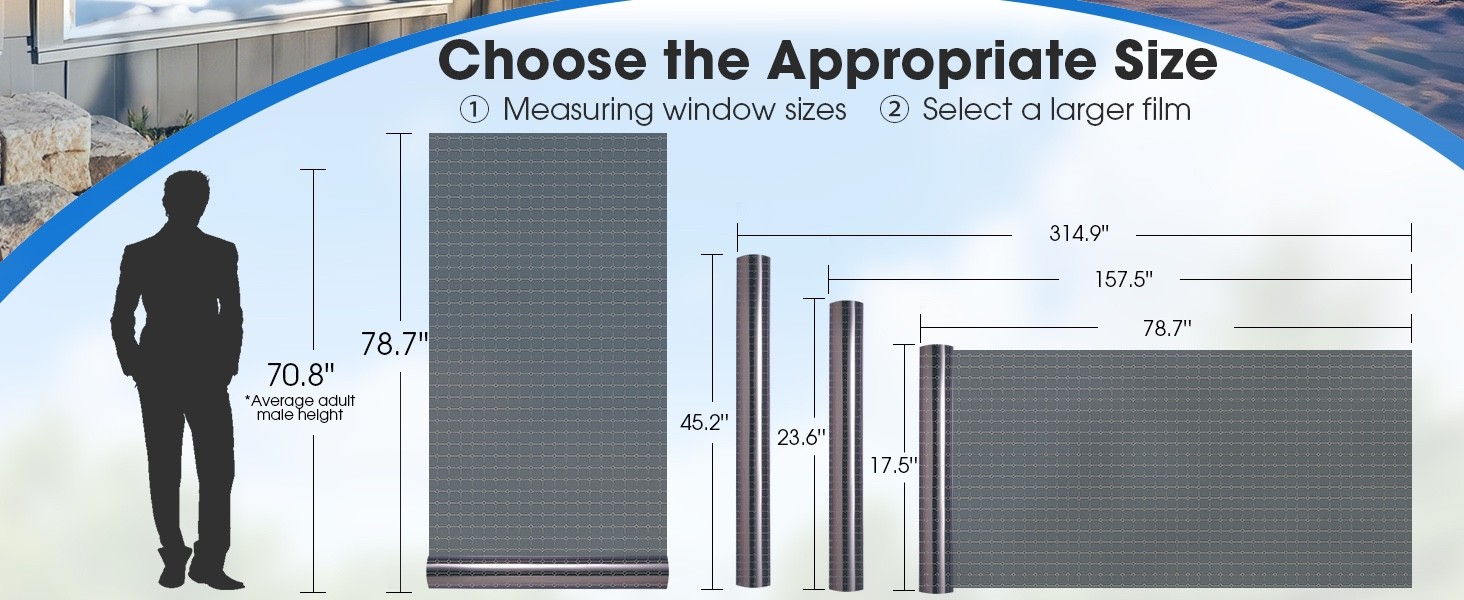 Coavas One Way Privacy Window Film, Reflective Home, Blue Silver