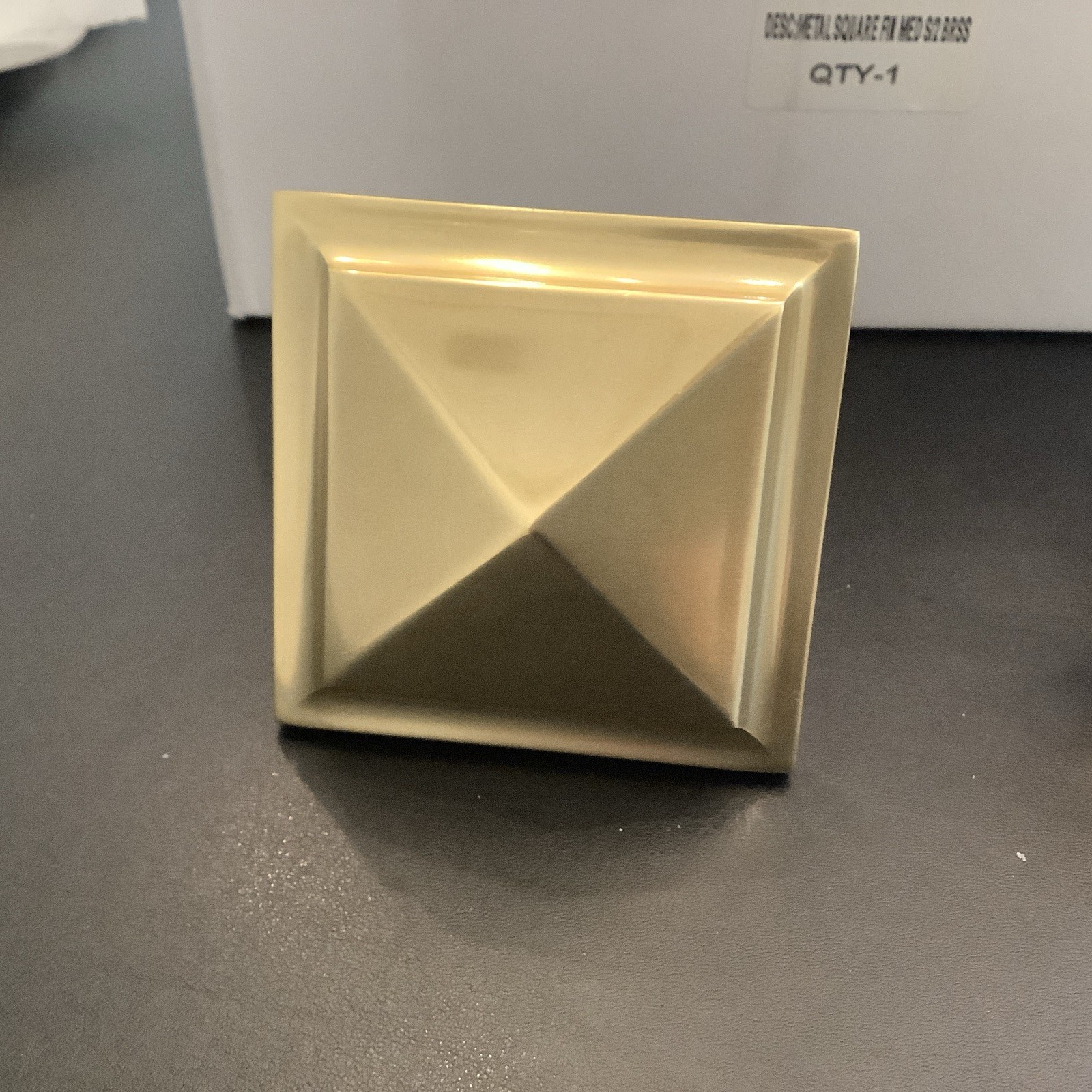 Restoration Hardware Easton Solid Brass Square Finials (Set of 2) Medium