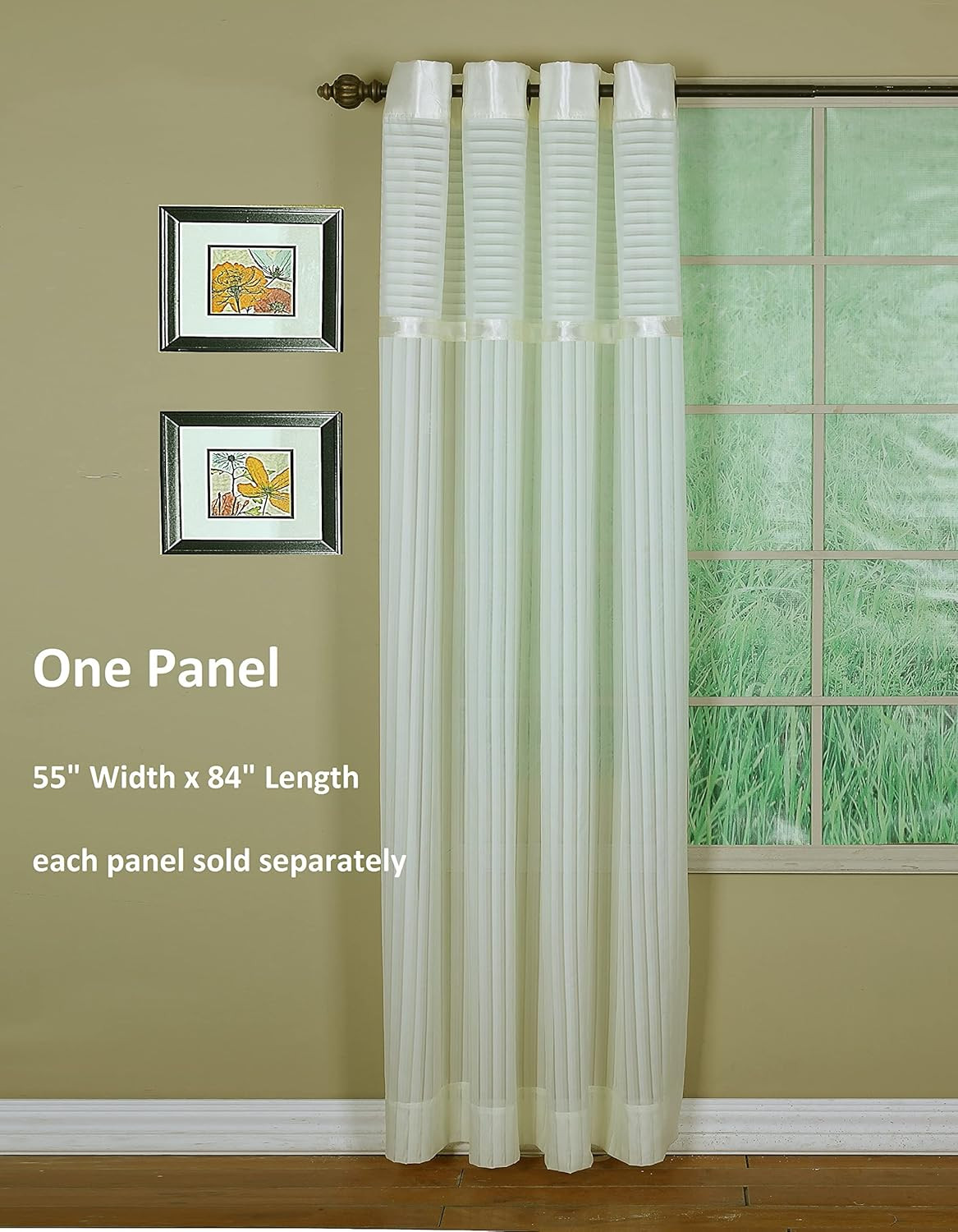 Silhouette Grommet Panel, 84″,Ecru, 55″ W X 84″ L