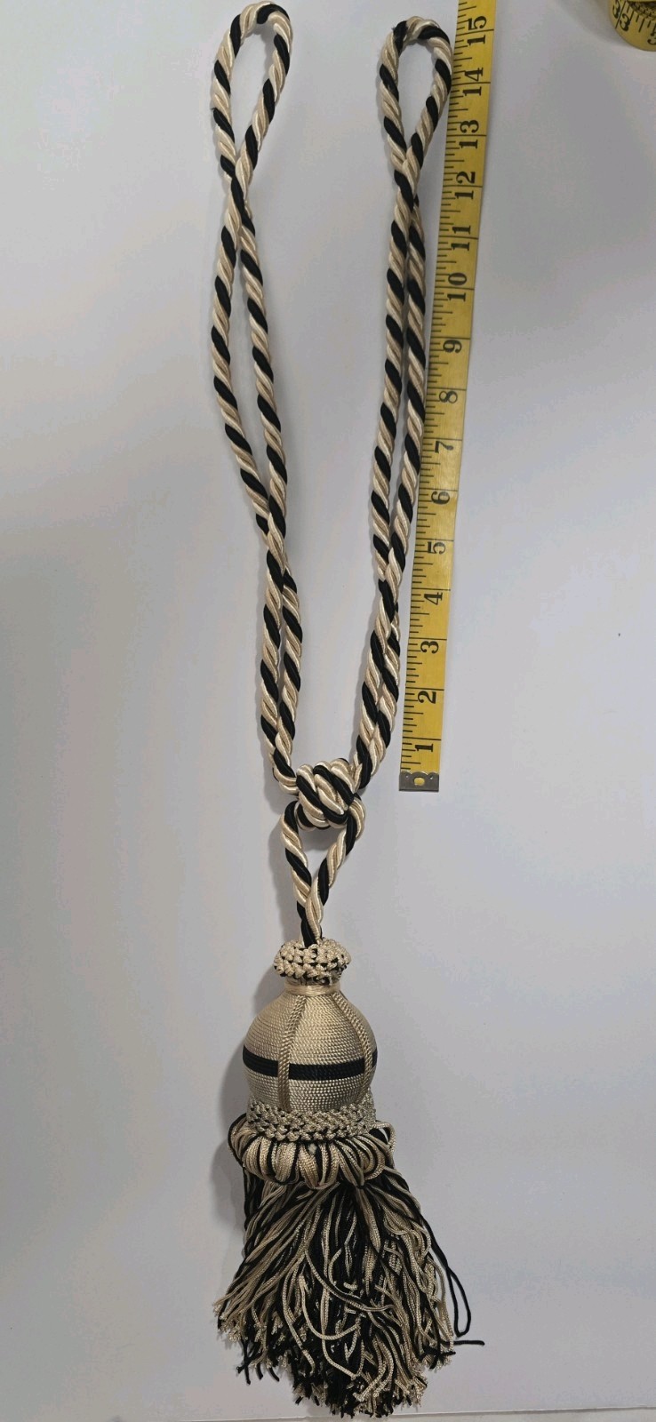 Fancy Large Curtain Tie Back Tassels Gold/Black Color