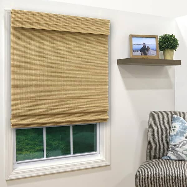 Modern Farmhouse Cut-To-Size Natural Multi-Weave Cordless Light-Filtering Bamboo
