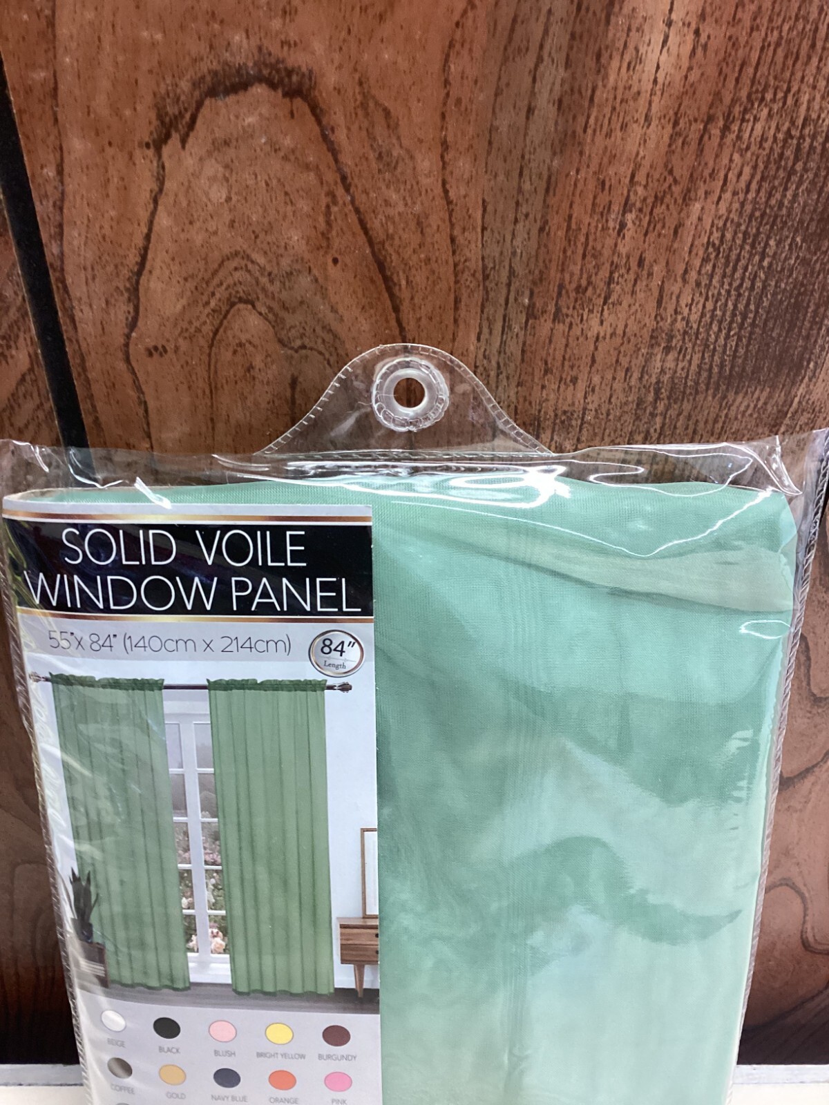 Linda Single Solid Voile Panel Green 84″ Length 55″ Width