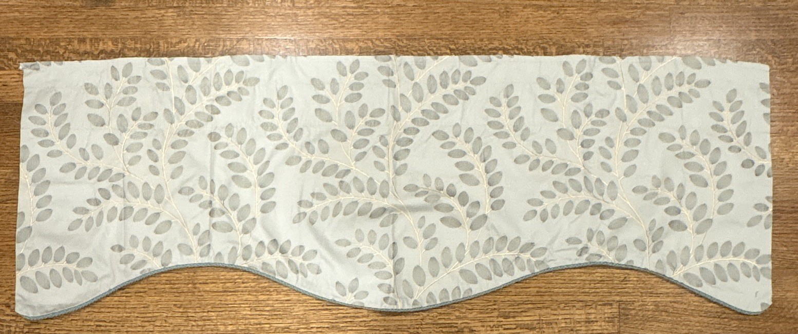 NEW Open Box, Rod-Pocket, Lined Single Valence, 50×17, Blue floral, Cotton Blend