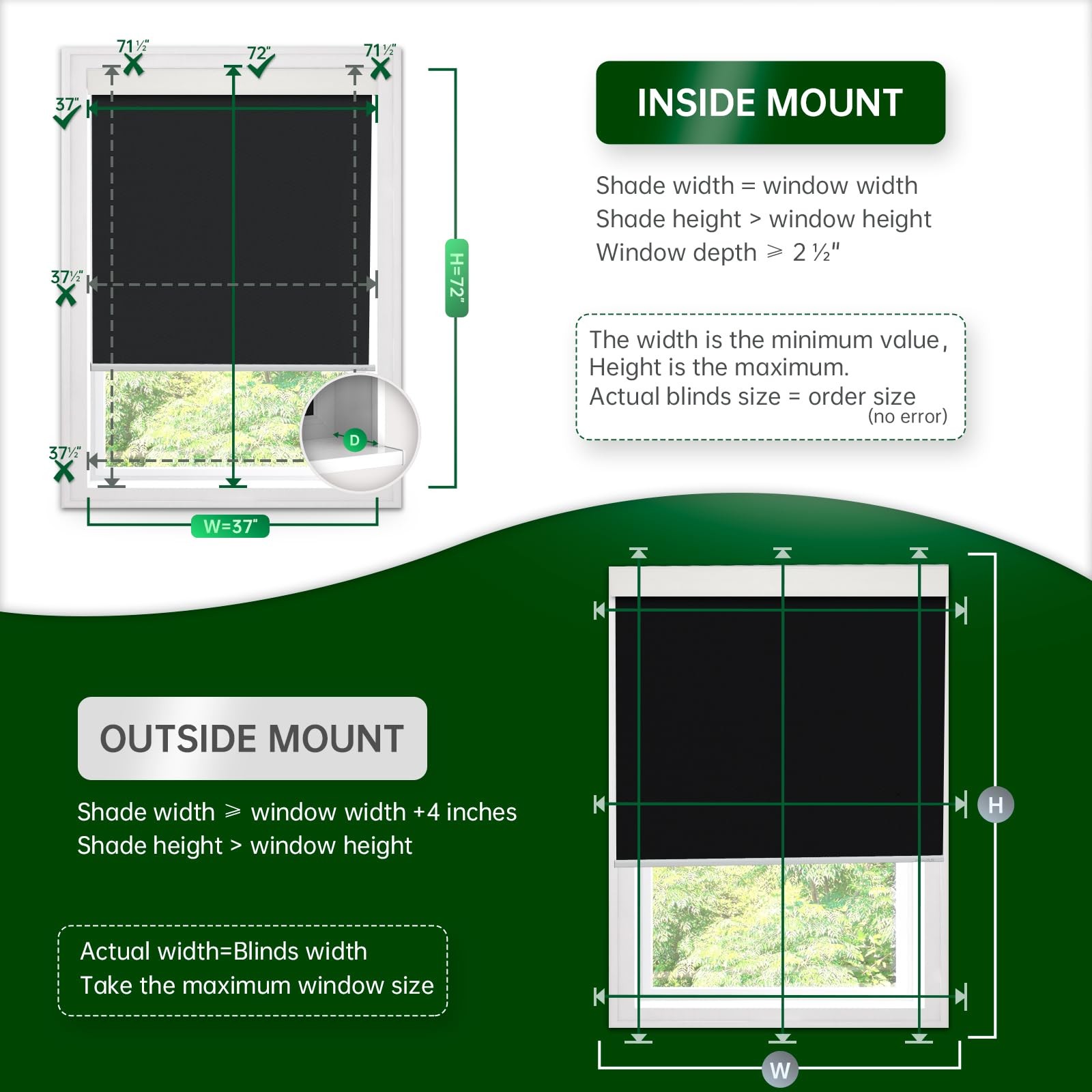 Dongfxk Motorized Roller Blinds Blackout Automatic Shades Solar Panel Cordless