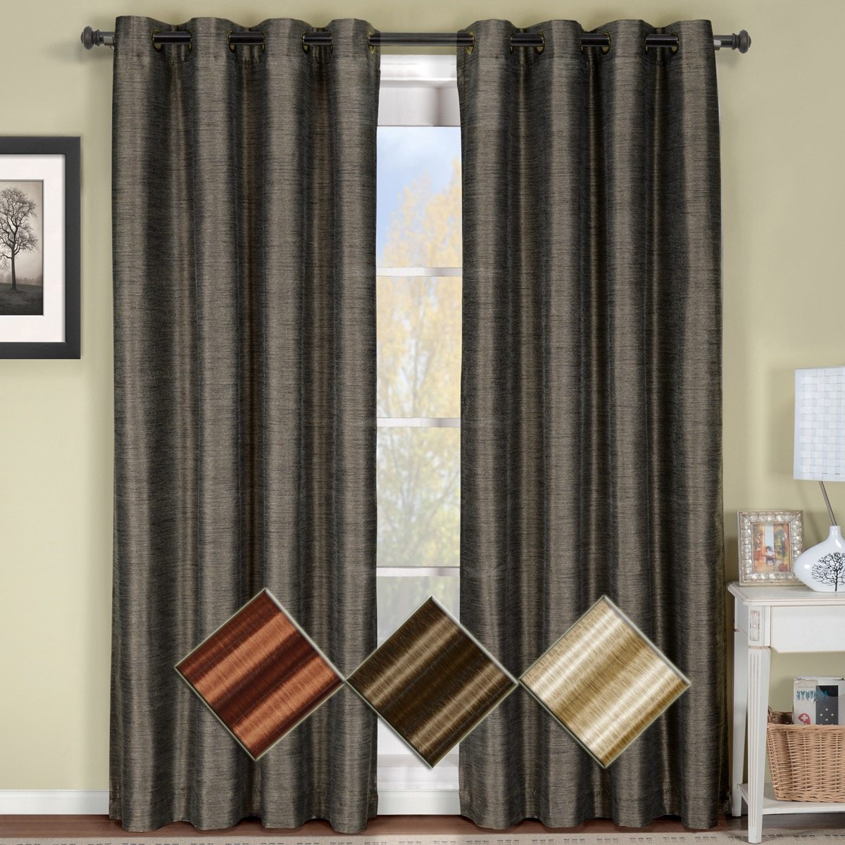 Geneva Multi-Layer Grommet Blackout Window Curtain Lined Stripe 1PC Single Panel