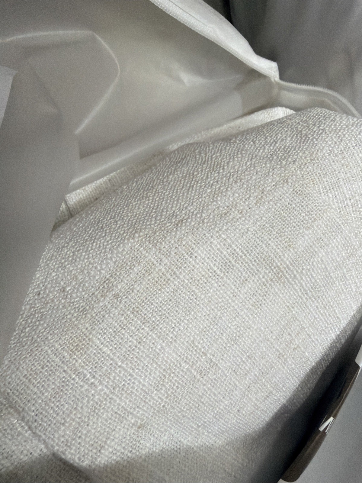 TWOPAGES Liz Linen Drape Pleated Curtains (2) 26”Wx84”L Beige White Unlined NEW