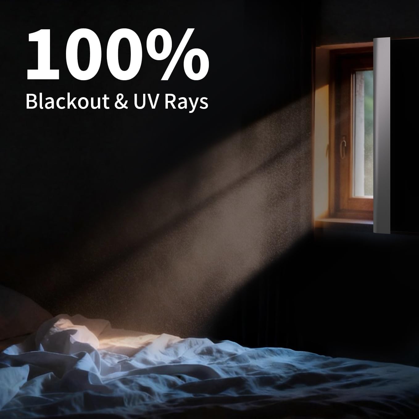 100% Black Out Window Cover Portable Blackout Shades Adhesive Thermal Blackout