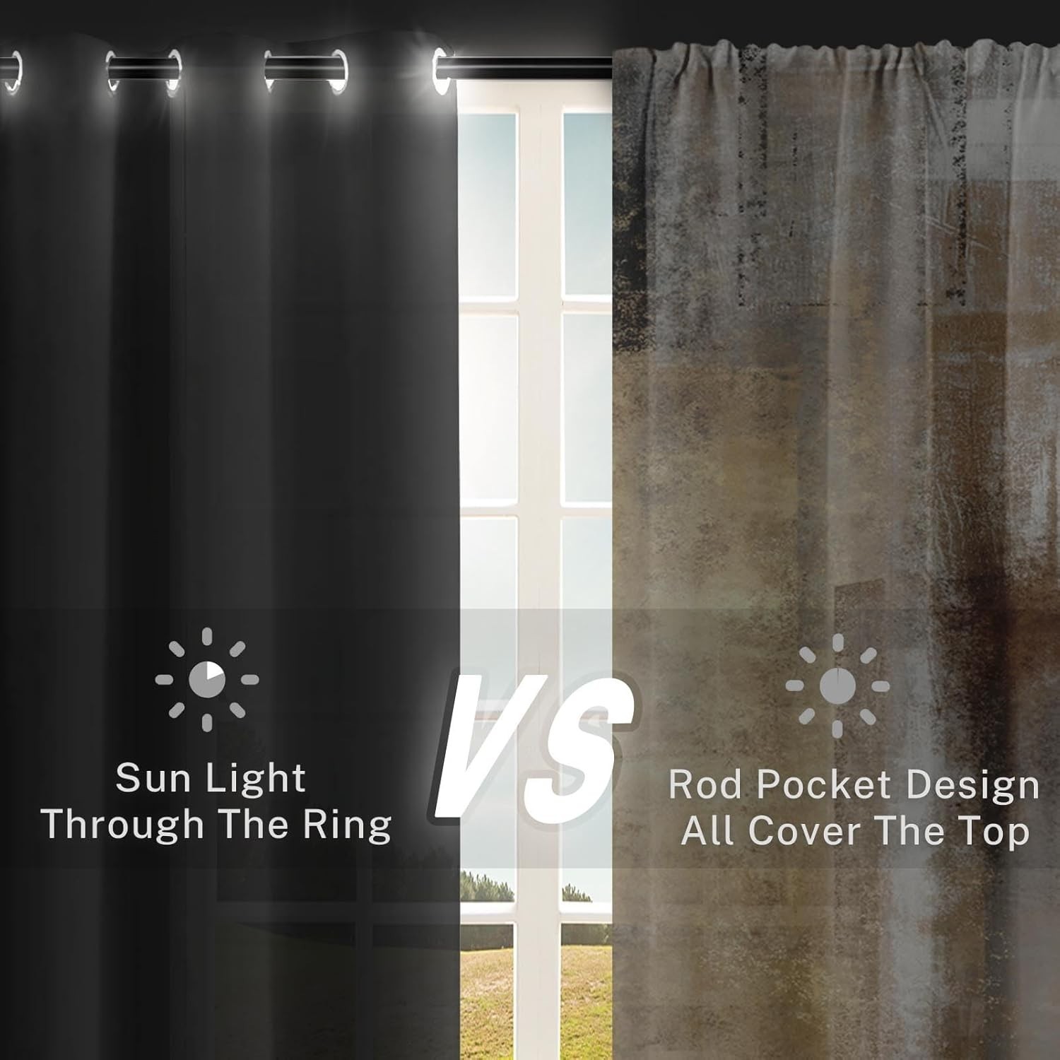 Brown Beige Painting Kitchen Curtains 63 Inch Length Grey Window Curtains Ove…