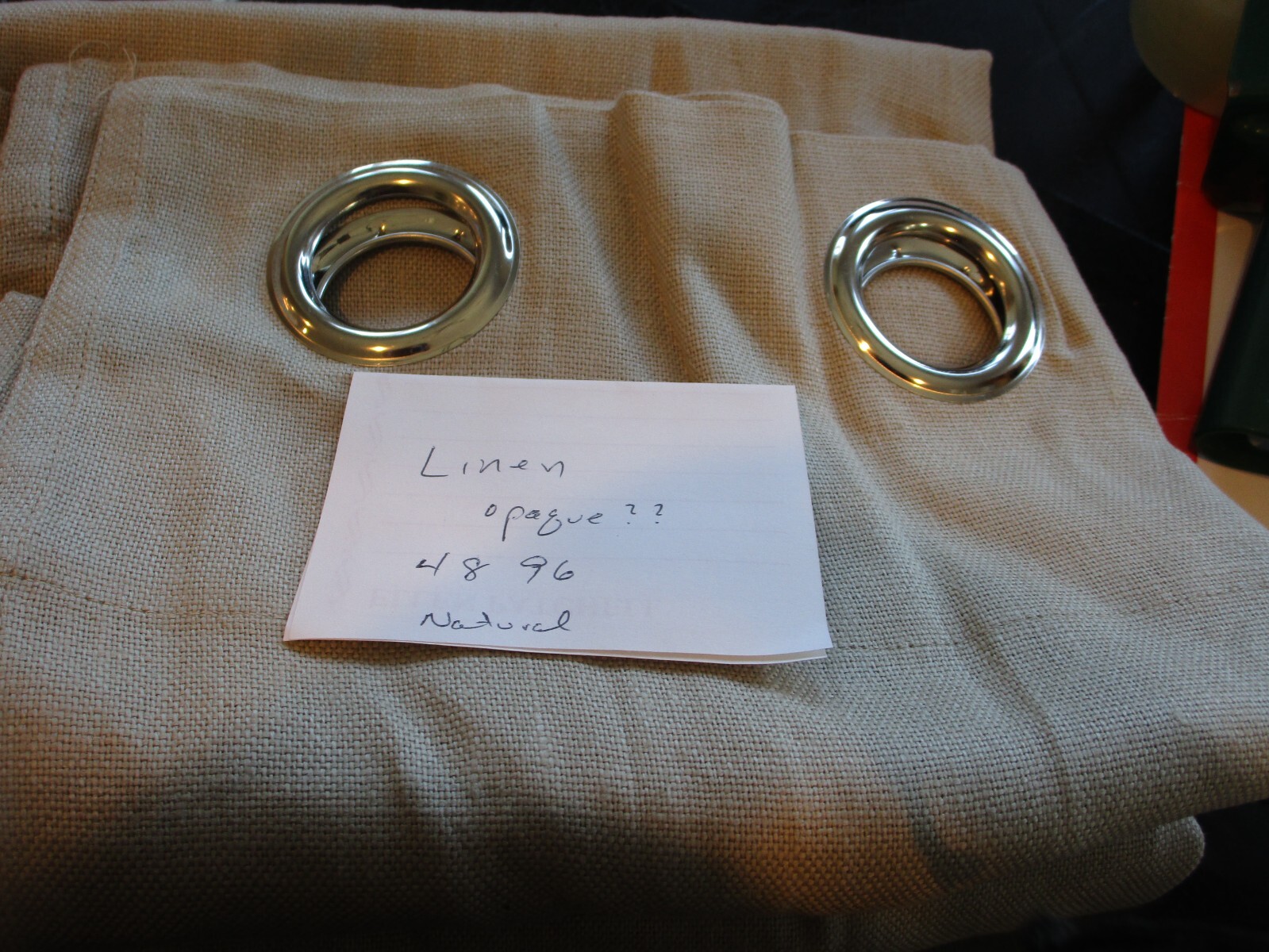 1 West Elm grommet linen opaque Curtain drape panel 48 96 natural New