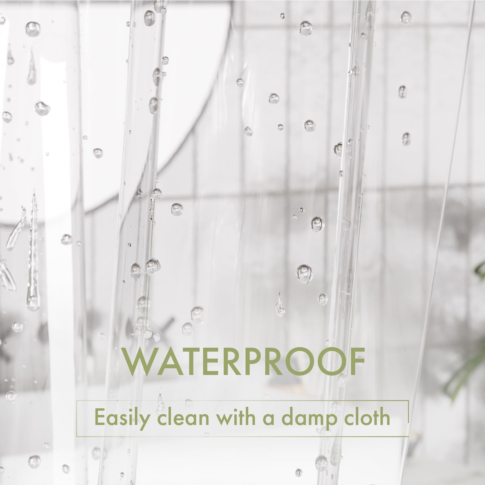 AmazerBath Shower Curtain Liner, 72×72 Clear 72″W x 72″L (Pack of 1),
