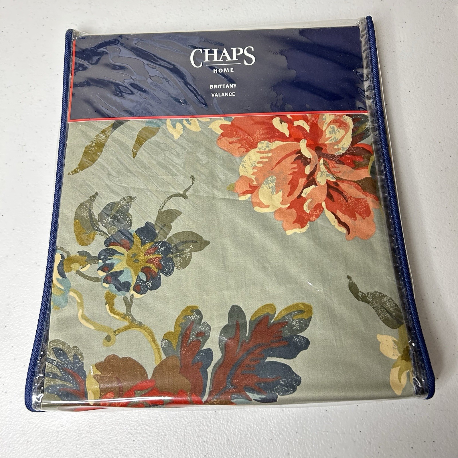 Ralph Lauren CHAPS Home Brittany Valance 100% Cotton 80 x 17 Green Floral NEW