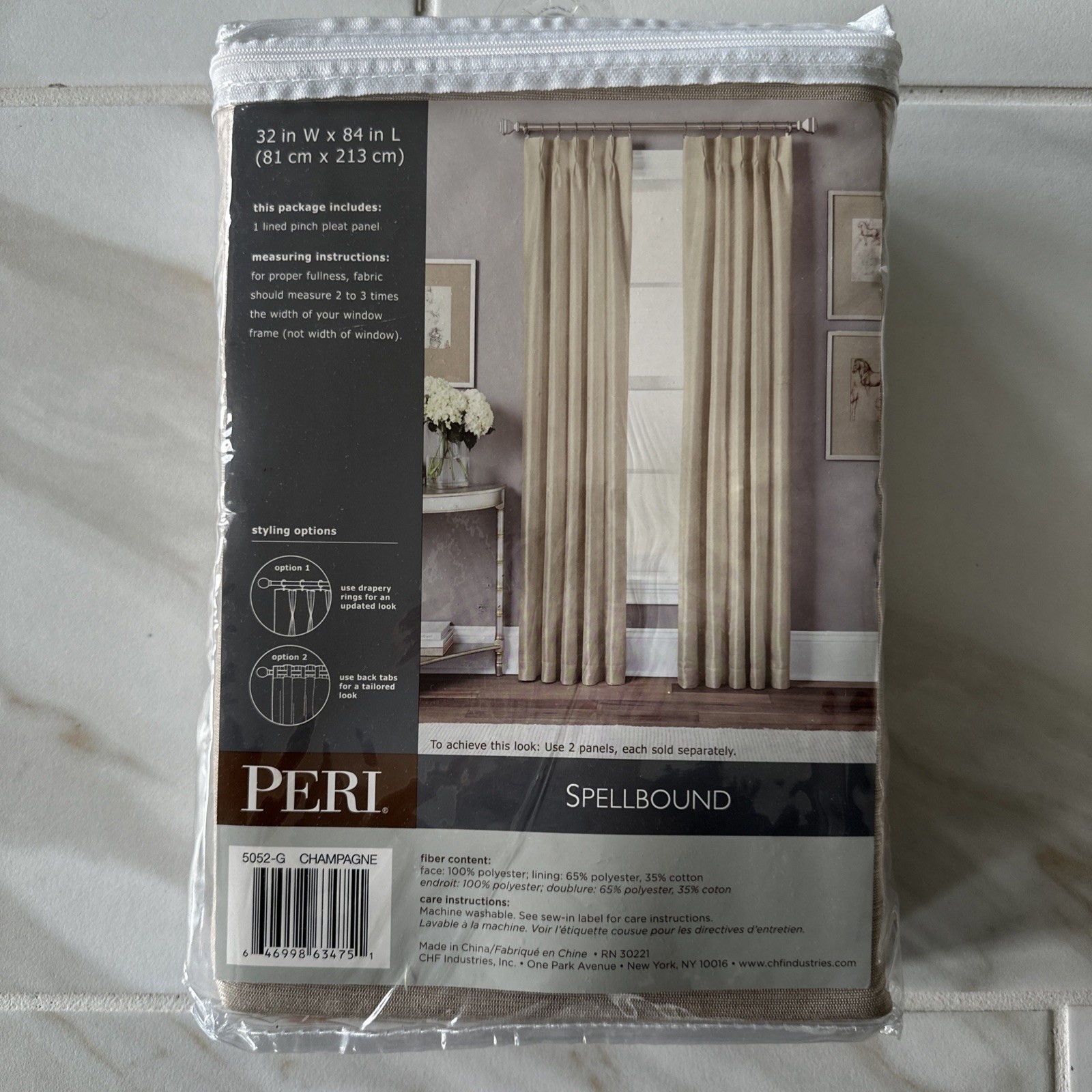 Peri Spellbound 2 Lined Pinch Pleat Panel 84” Length
