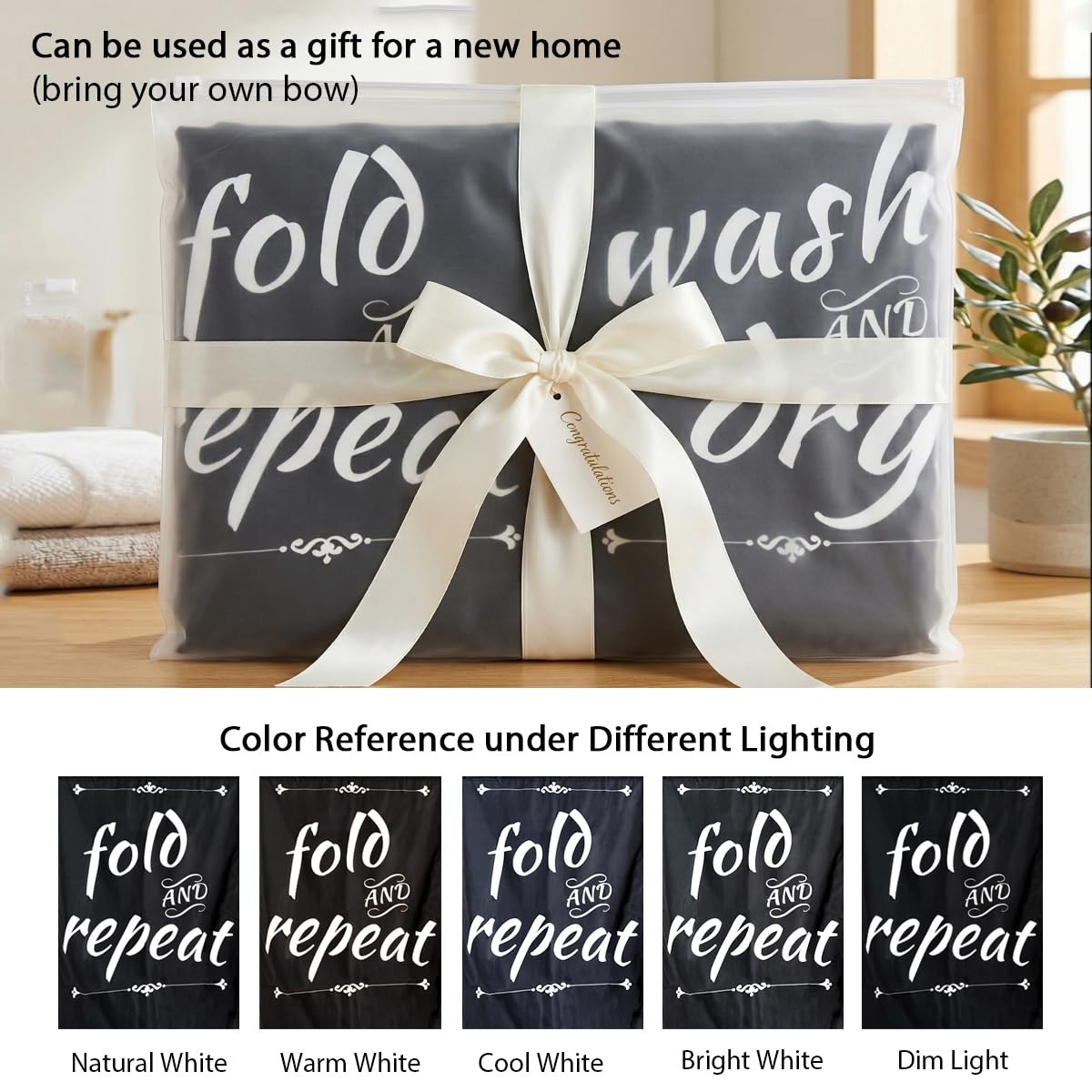 Black Laundry Room Curtains with Funny Sayings, Minimalist Trendy Wash Dry Fo…