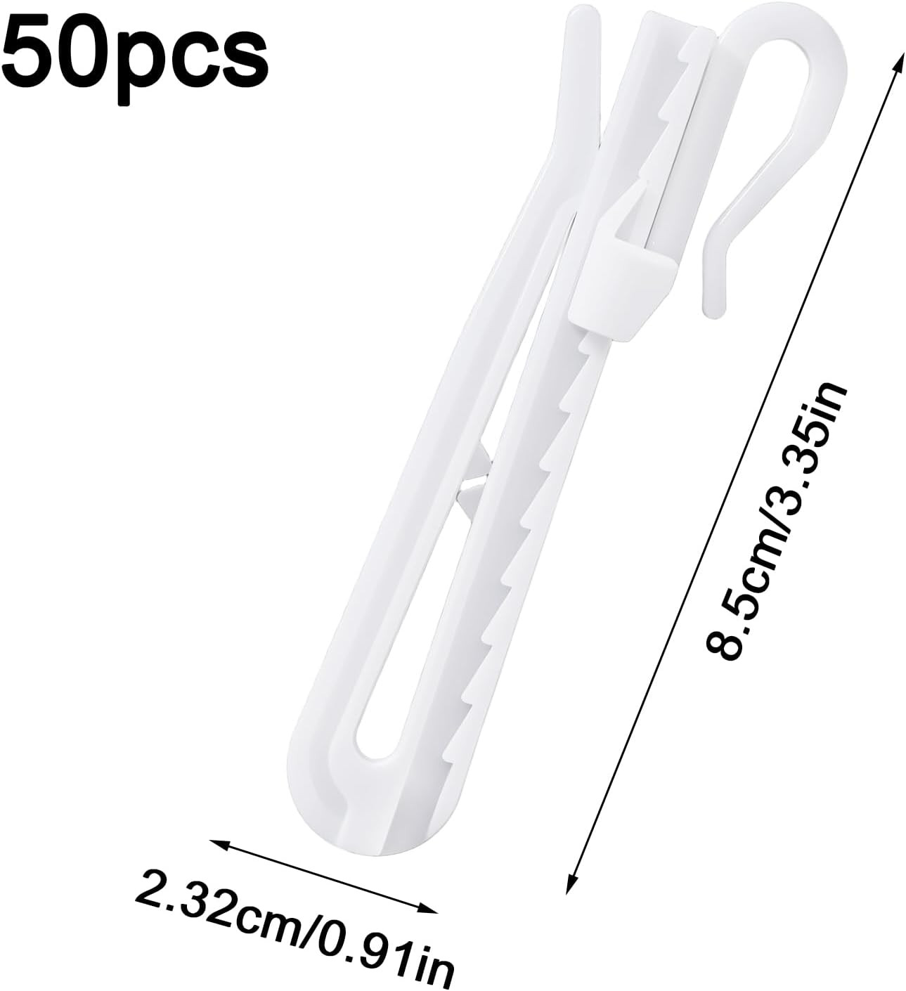 50 Pcs Plastic Curtain Hook Adjustable Pinch Pleat Curtain Hooks Heavy Duty