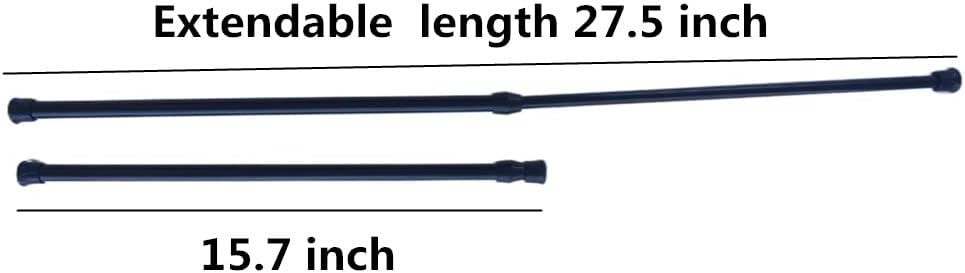 Tension Curtain Rod for Window Cupboard Closet, Black Extendable Adjustable