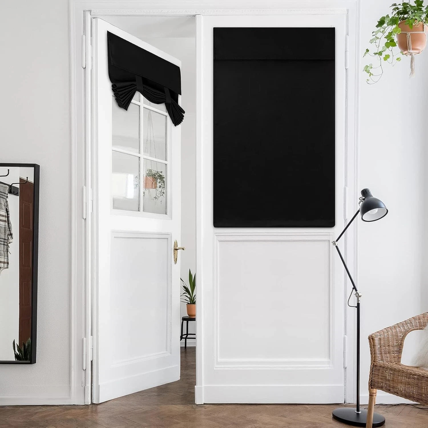 HOMEIDEAS Blackout French Privacy Door Curtains for Door Window,Curtains for Gla