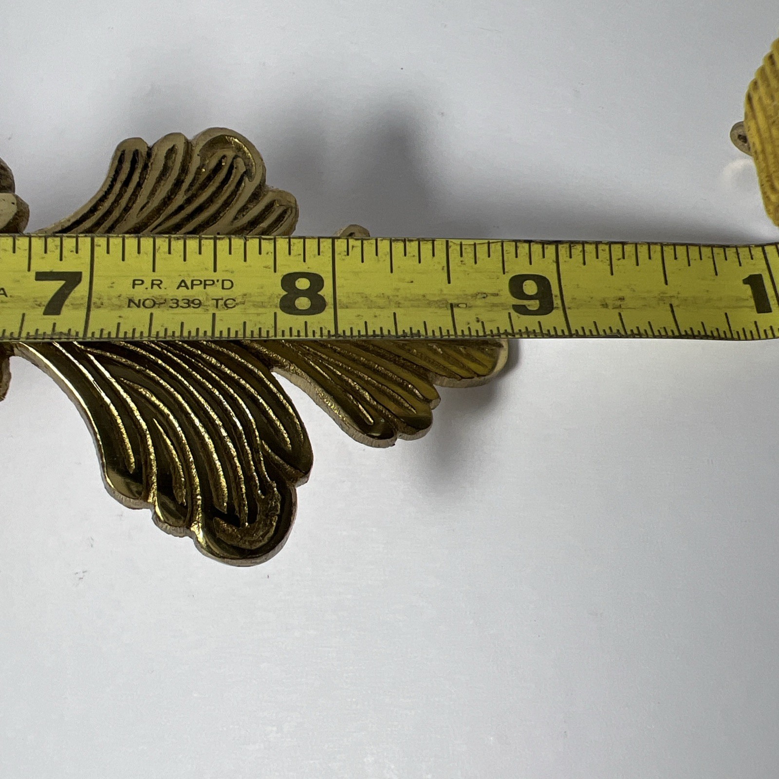 Brass Leaf Curtain Tiebacks 9” Length Single Item Only (Multiple Available) NOS