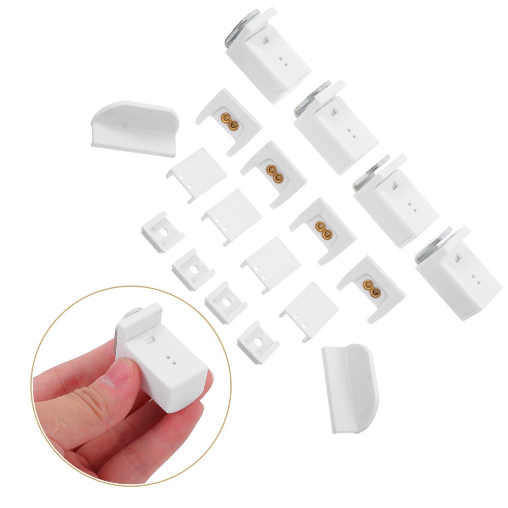 18Pcs White Vertical Blind Repair Brackets ABS Copper Stainless Steel Parts