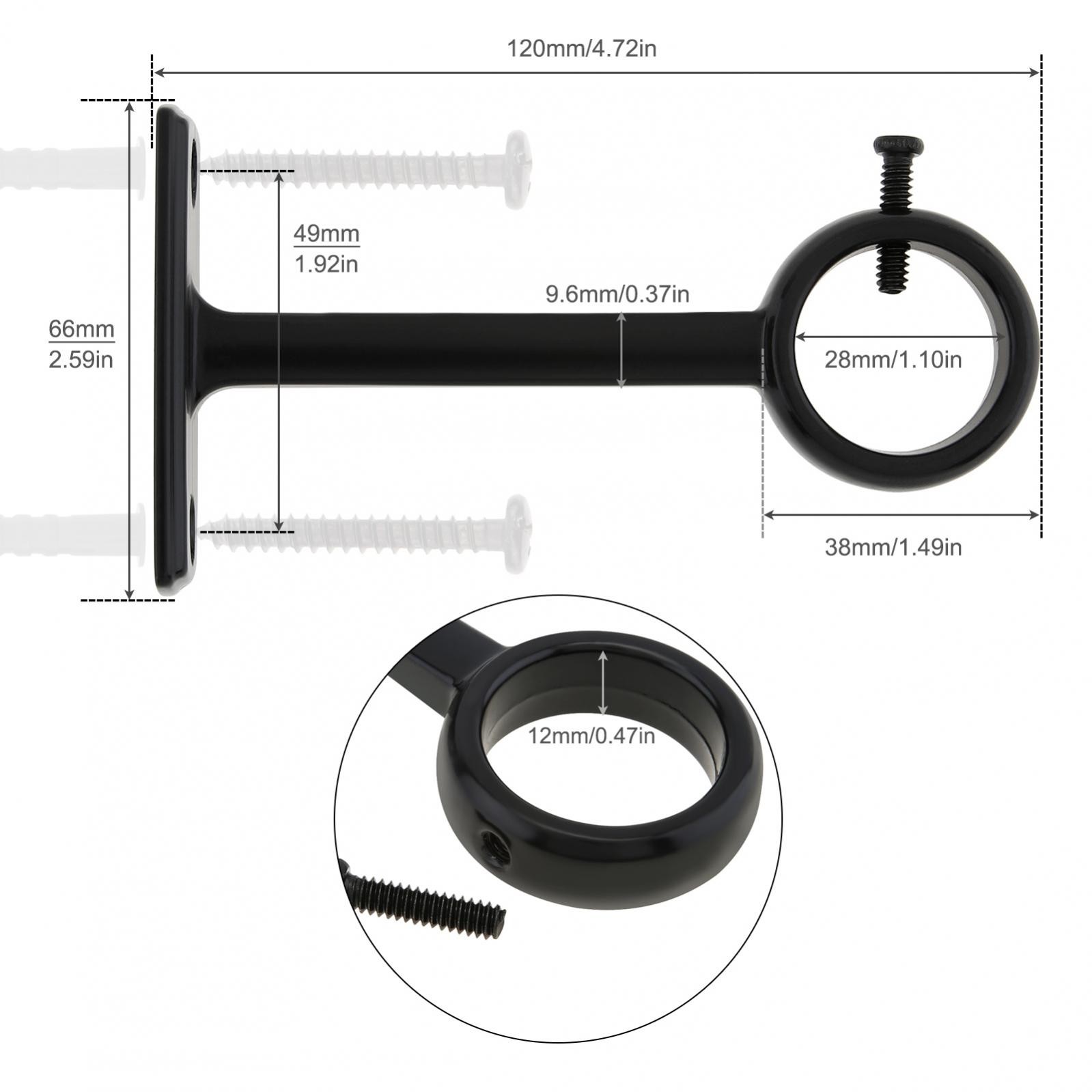 Ceiling Mount Curtain Rod Brackets 2 Pack Hooks Hangers for 1 Inch Drape Pole