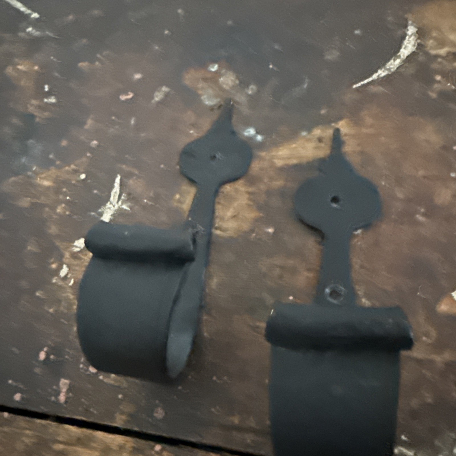 2 Curtain Pole Holders Hand Forged 7” Brackets Hooks for up to 1.75”Diameter Rod