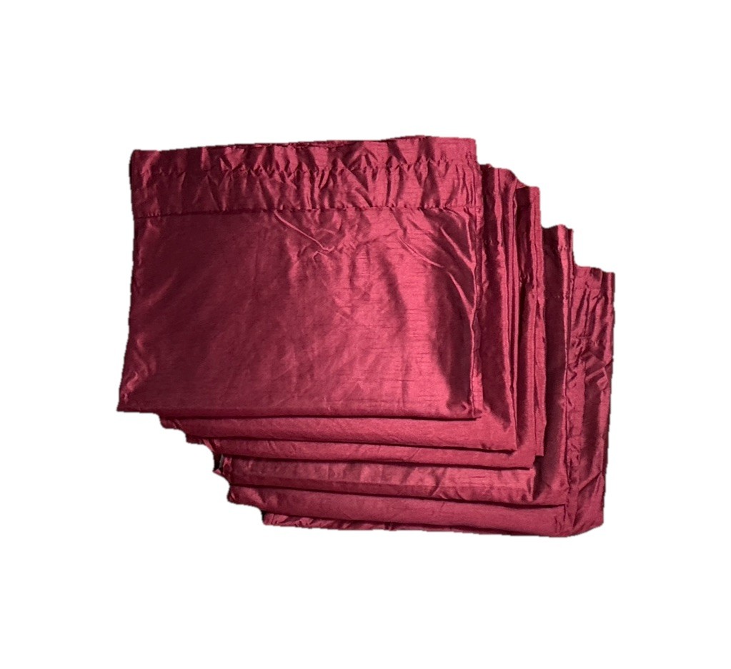 Chris Madden Set 6 Curtains Panels Red Faux Silk Lined Rod Pocket 86 Luxury Home