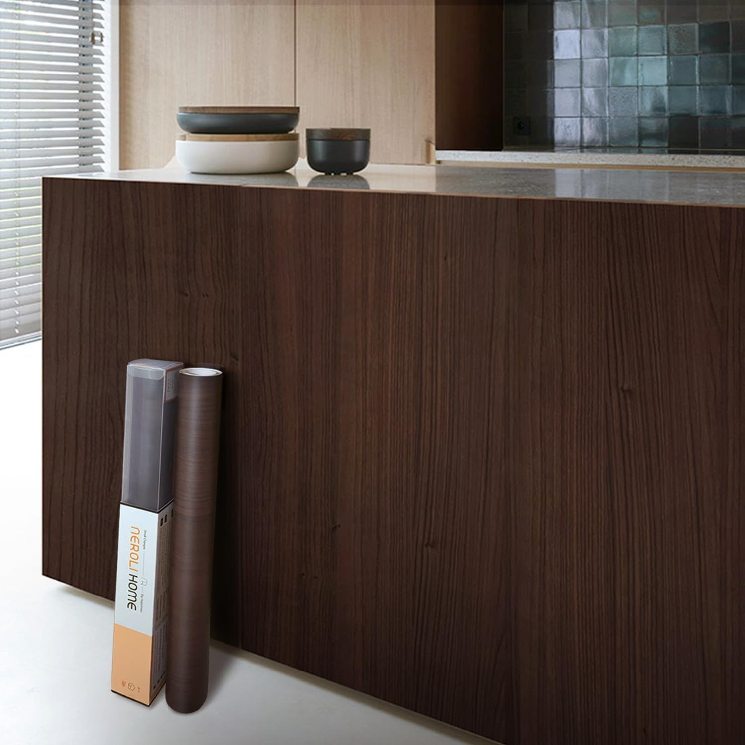 Dark Brown Wood Contact Paper, 17.3″ x 118″ Peel and Stick Waterproof Wallpap…