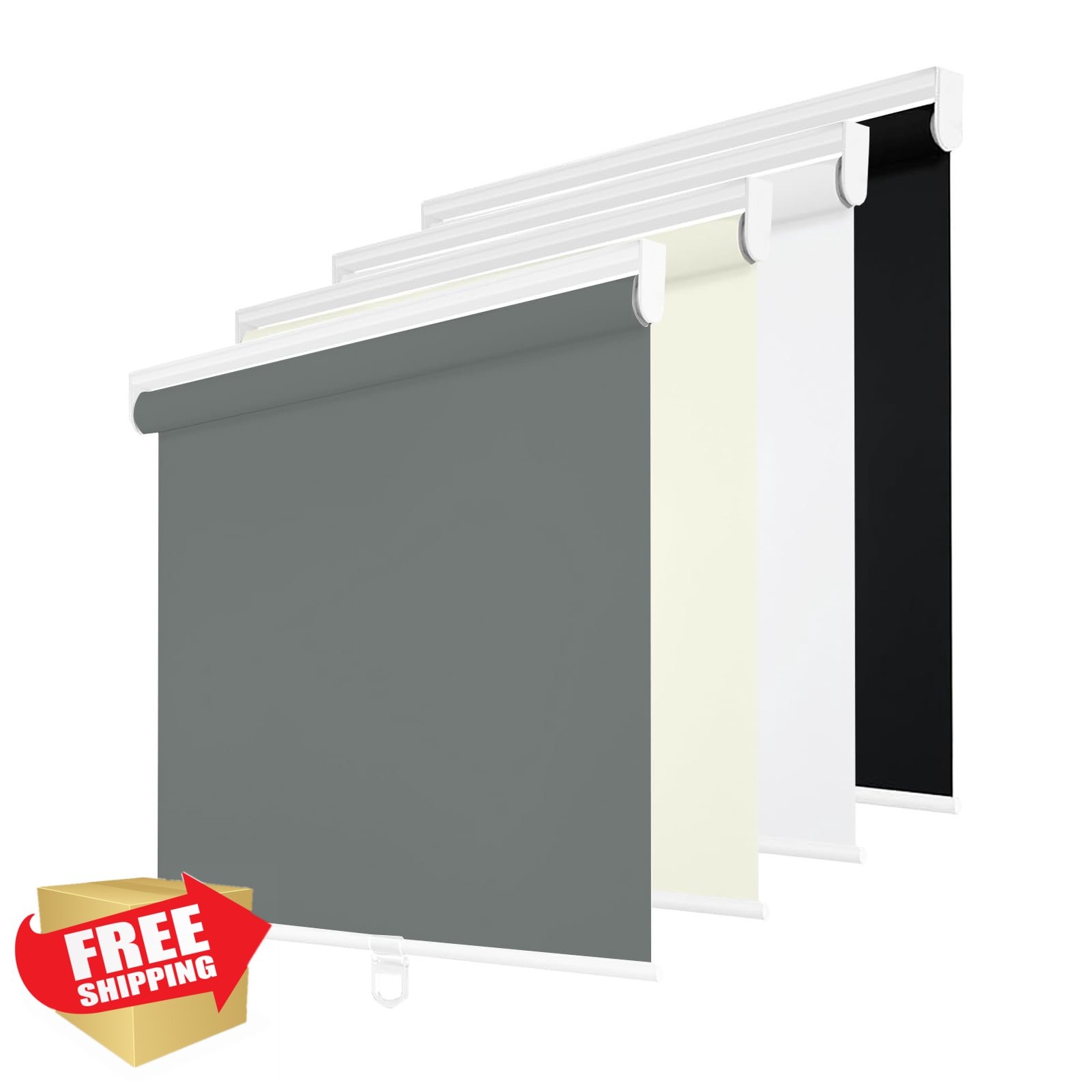 Changshade Cordless Blackout Roller Shade 21.5″W x 72″H Grey UV