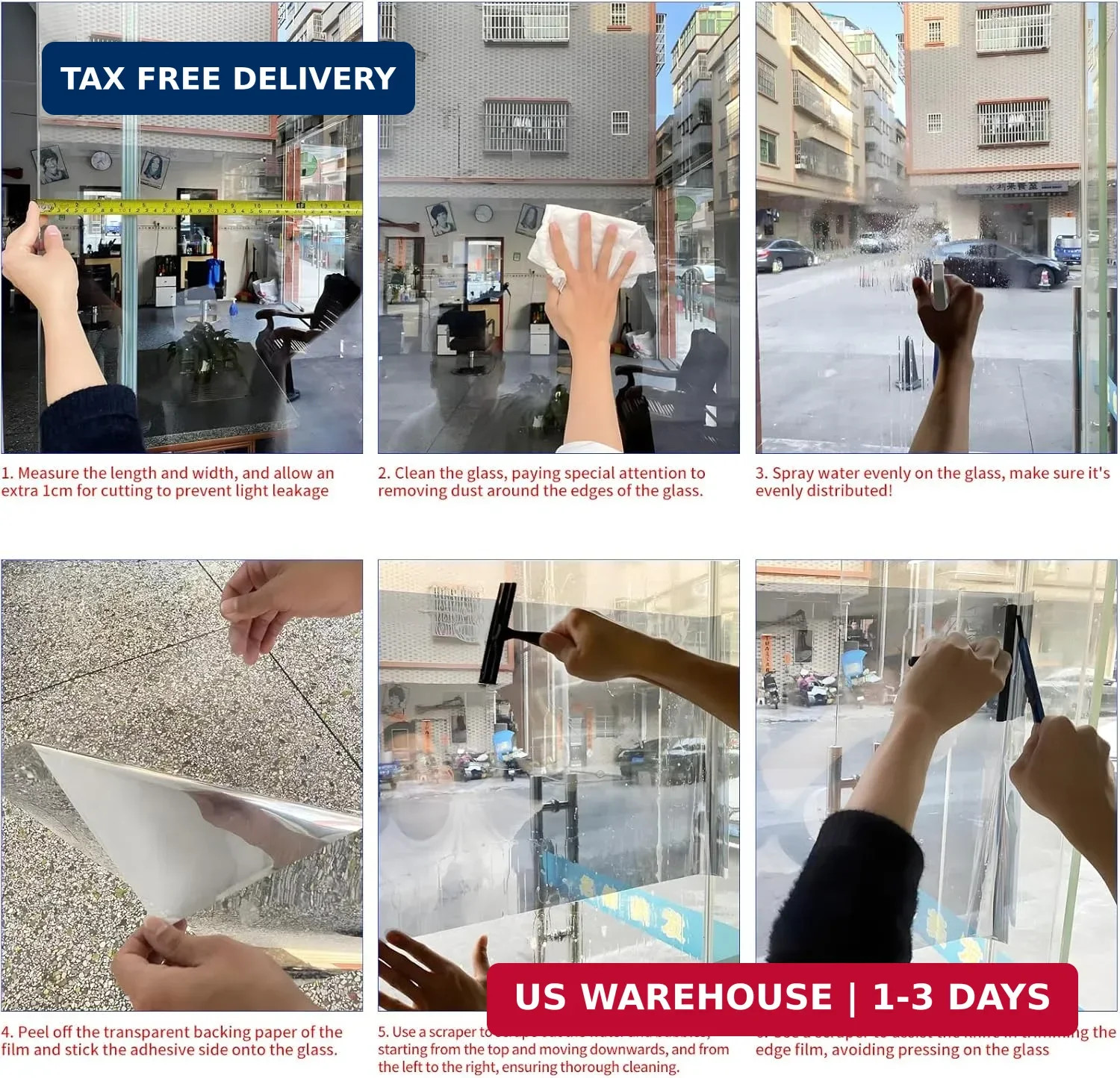 Righyo Glass Film One Way Window Privacy, Sun Protection Film, UV Blocking Contr