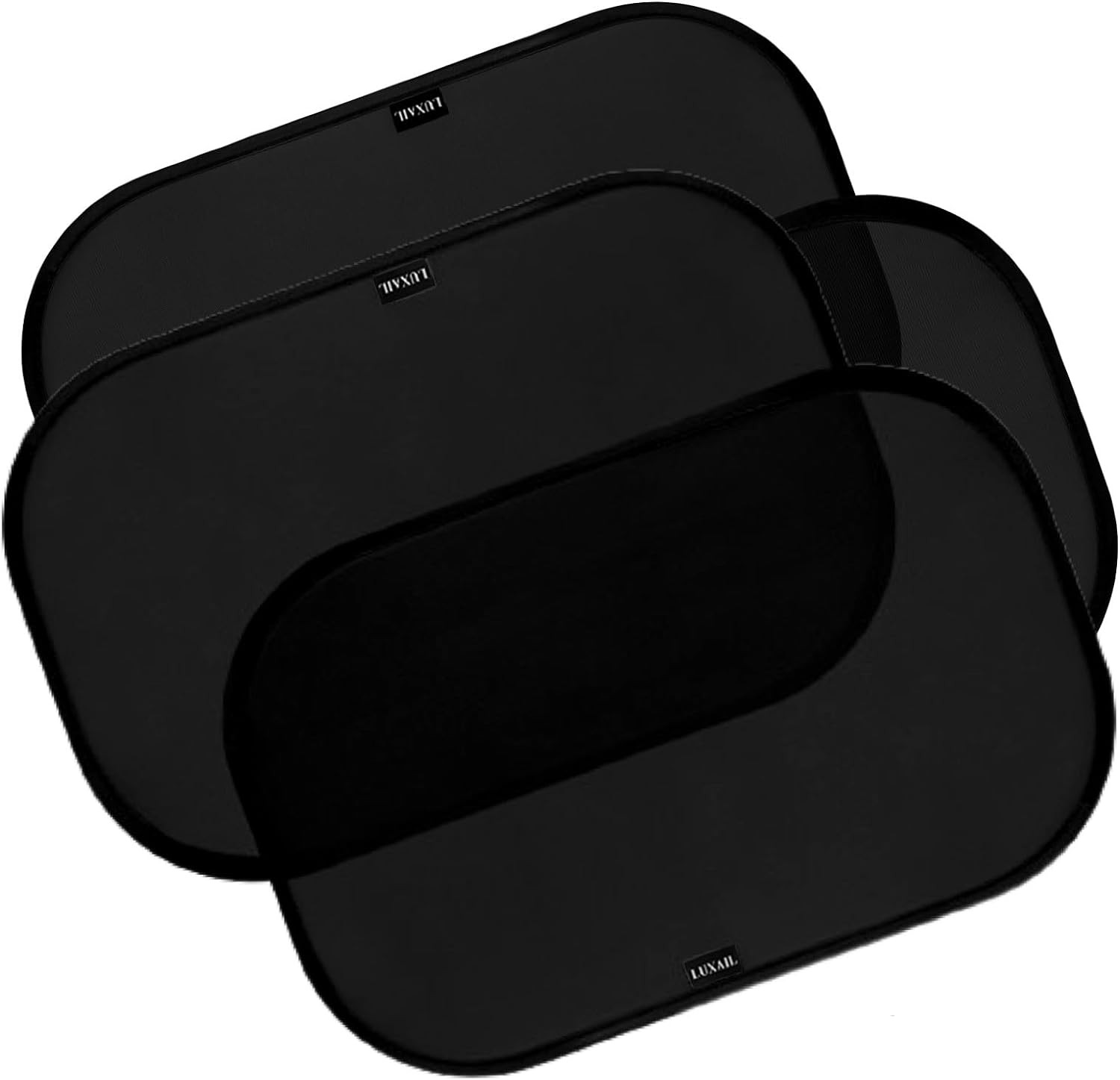 Car Window Shades for Baby 19” x 12” (4 Pack) Cling, 4 pack (19×12), Black