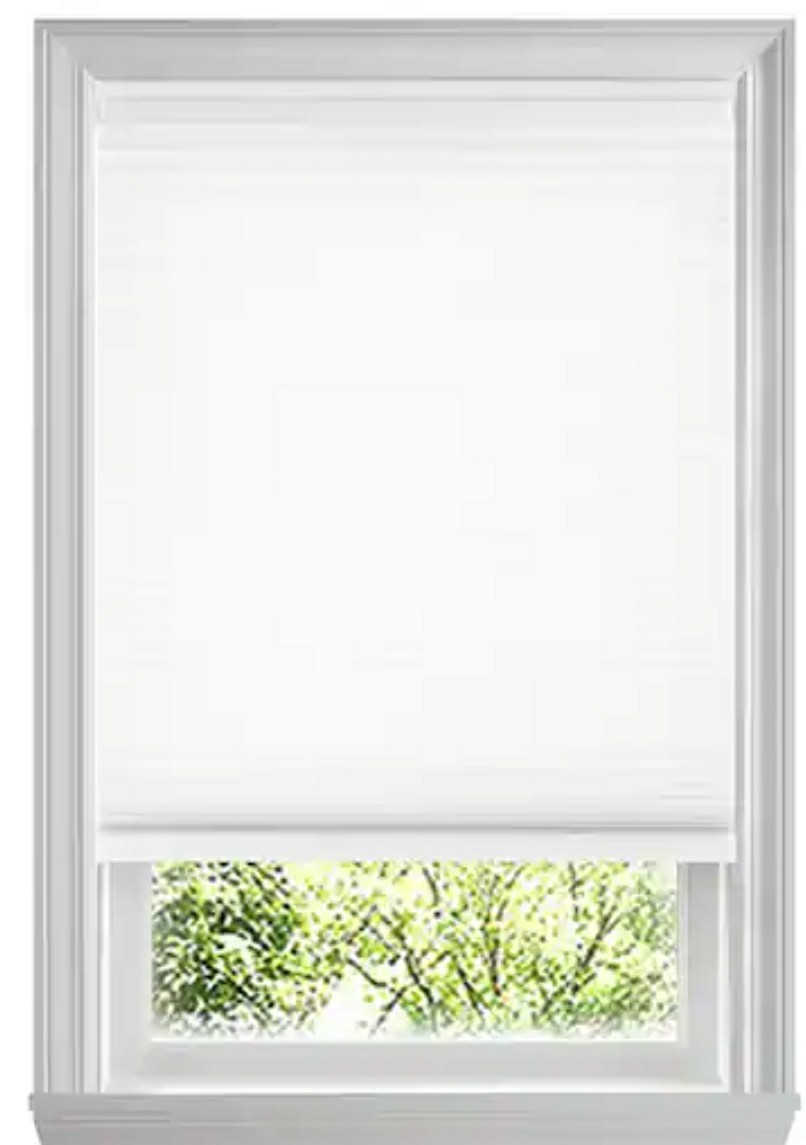 23 1/4×48 1/8in TV Light Filtering Cell Shade (White w/Grey Backing) x3 Included