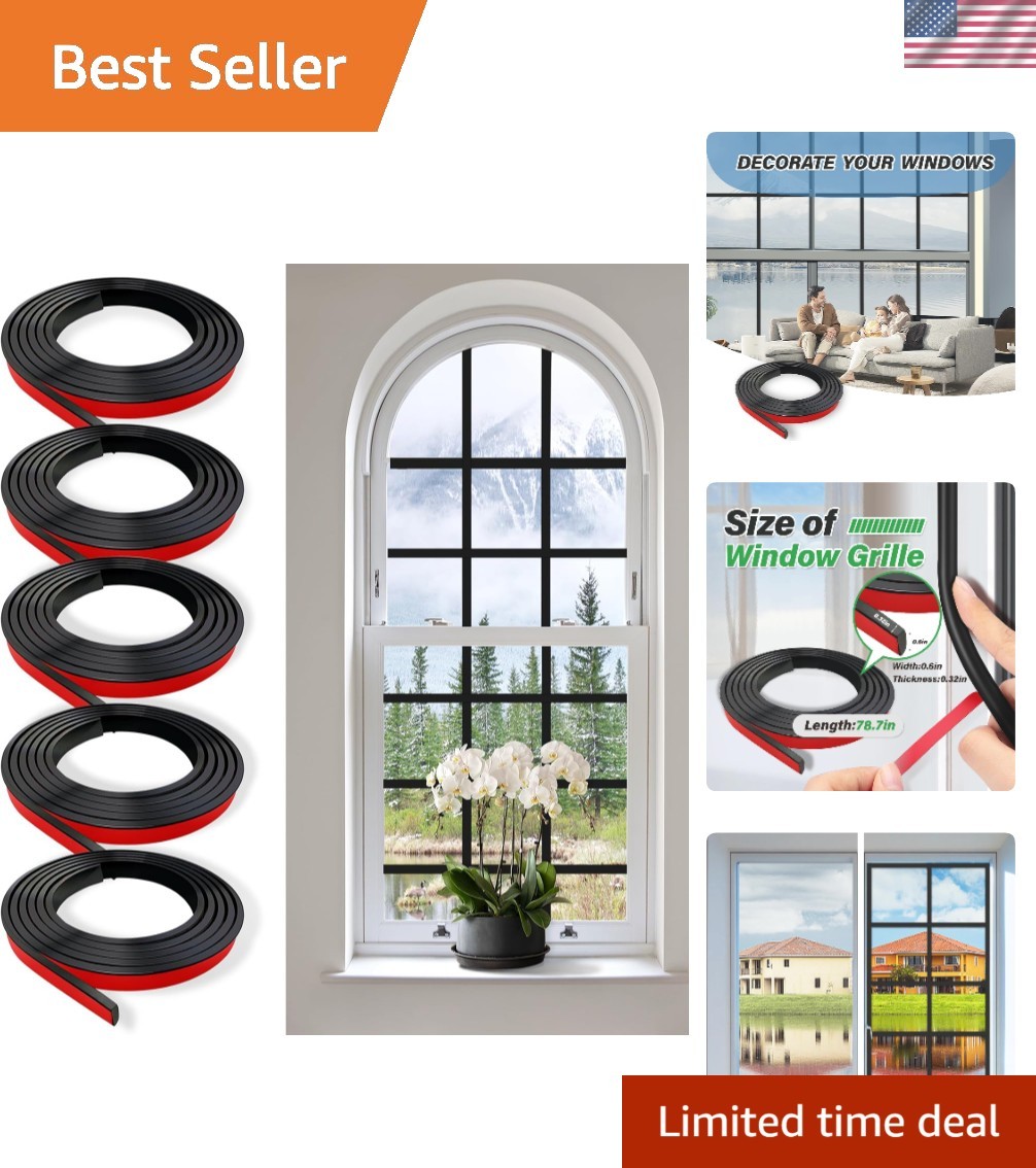 5 PCS Peel and Stick Window Grid Kit – Custom Lengths for Elegant Windows