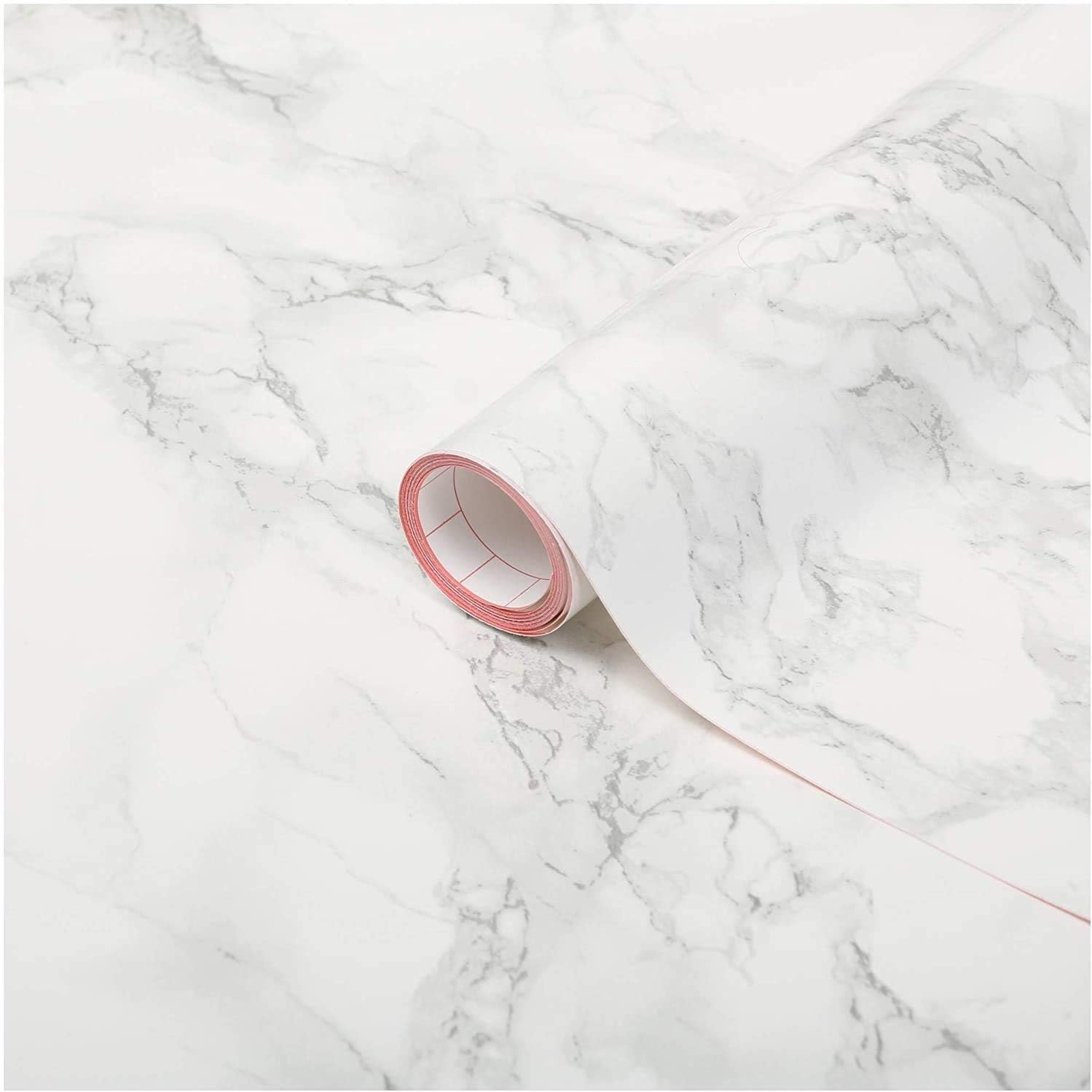 Transform Your Space: Grey Marble Peel-and-Stick Film, 2 Rolls 26″ x 78″