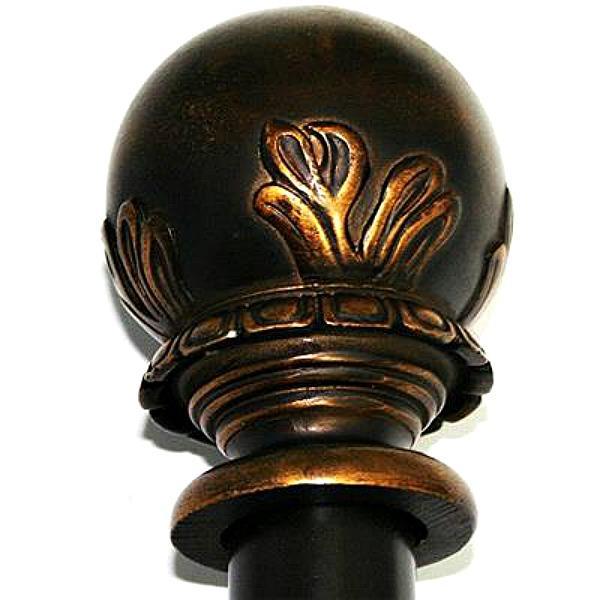 Lewis Hyman Radiance Classic Oil Brown Decorative Curtain Rod w/ Finials 48″-84″