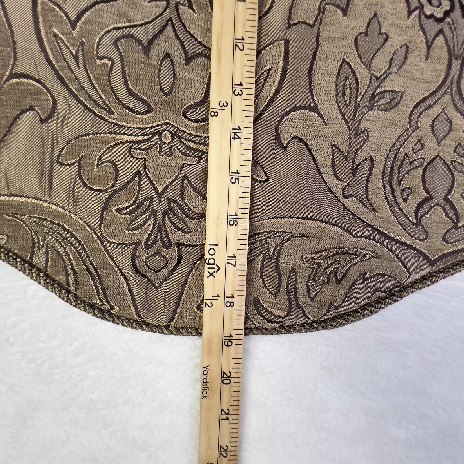 Chris Madden Scalloped Valance Beige Floral Textured Curtain Made To Measure